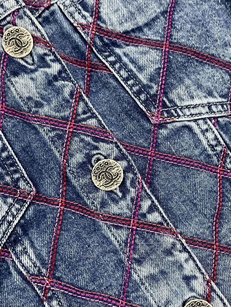 Chanel Chanel 22M Limited Coco Beach Blue Diamond Denim Jacket Size XS / US 0-2 / IT 36-38 - 3 Thumbnail
