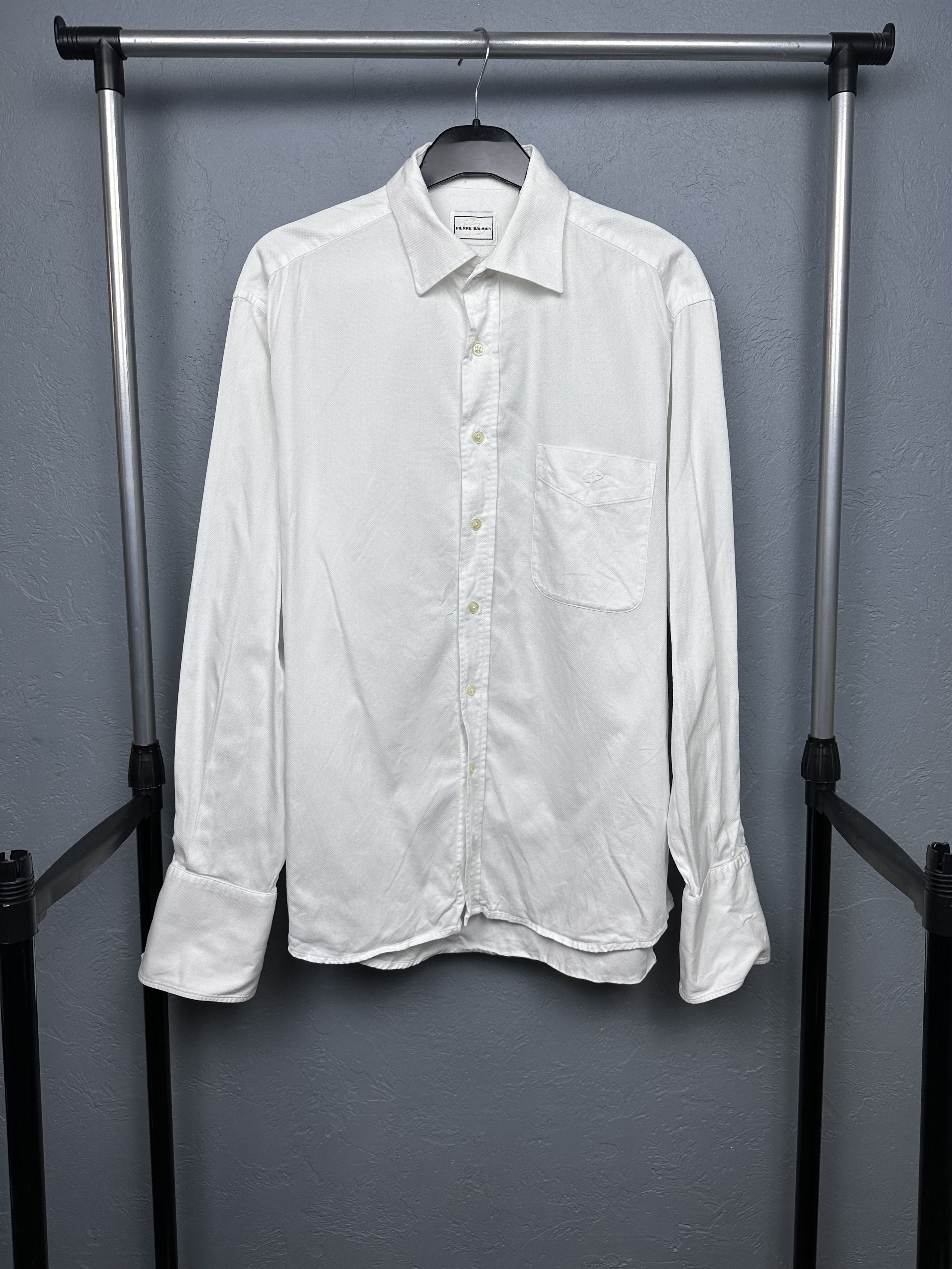Pierre Balmain Pierre Balmain Vintage Mens Long Sleeve White Shirt Size US L / EU 52-54 / 3 - 1 Thumbnail