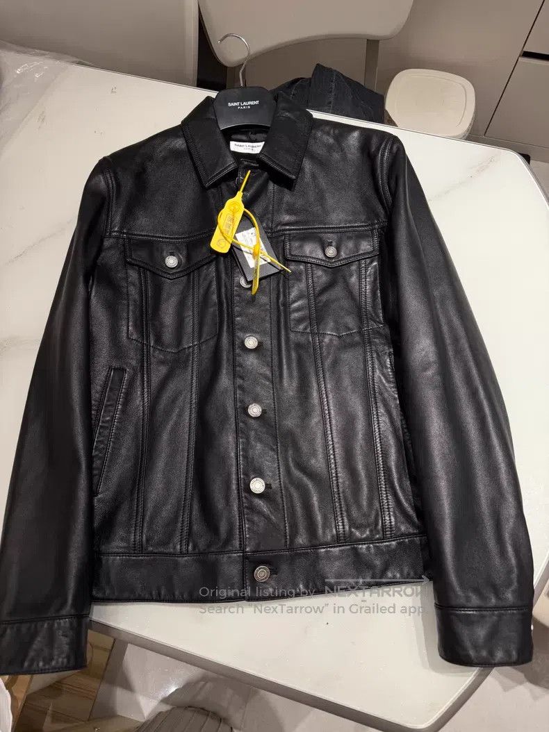 Saint Laurent Paris Saint Laurent Paris Sheepskin Two-Pocket Biker Leather Jac Size US L / EU 52-54 / 3 - 1 Thumbnail