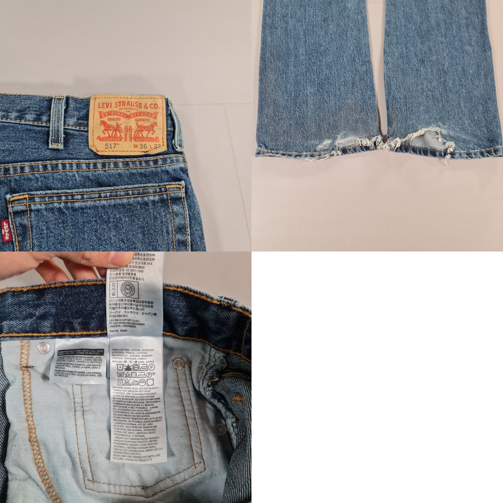 Levi's VINTAGE Levi's 517 Jeans Mens Blue W36 L32 Bootcut Zip Fly 5-Pocket Denim Cotton Regular Modern Shopwear Mens Size US 36 / EU 52 - 8 Thumbnail
