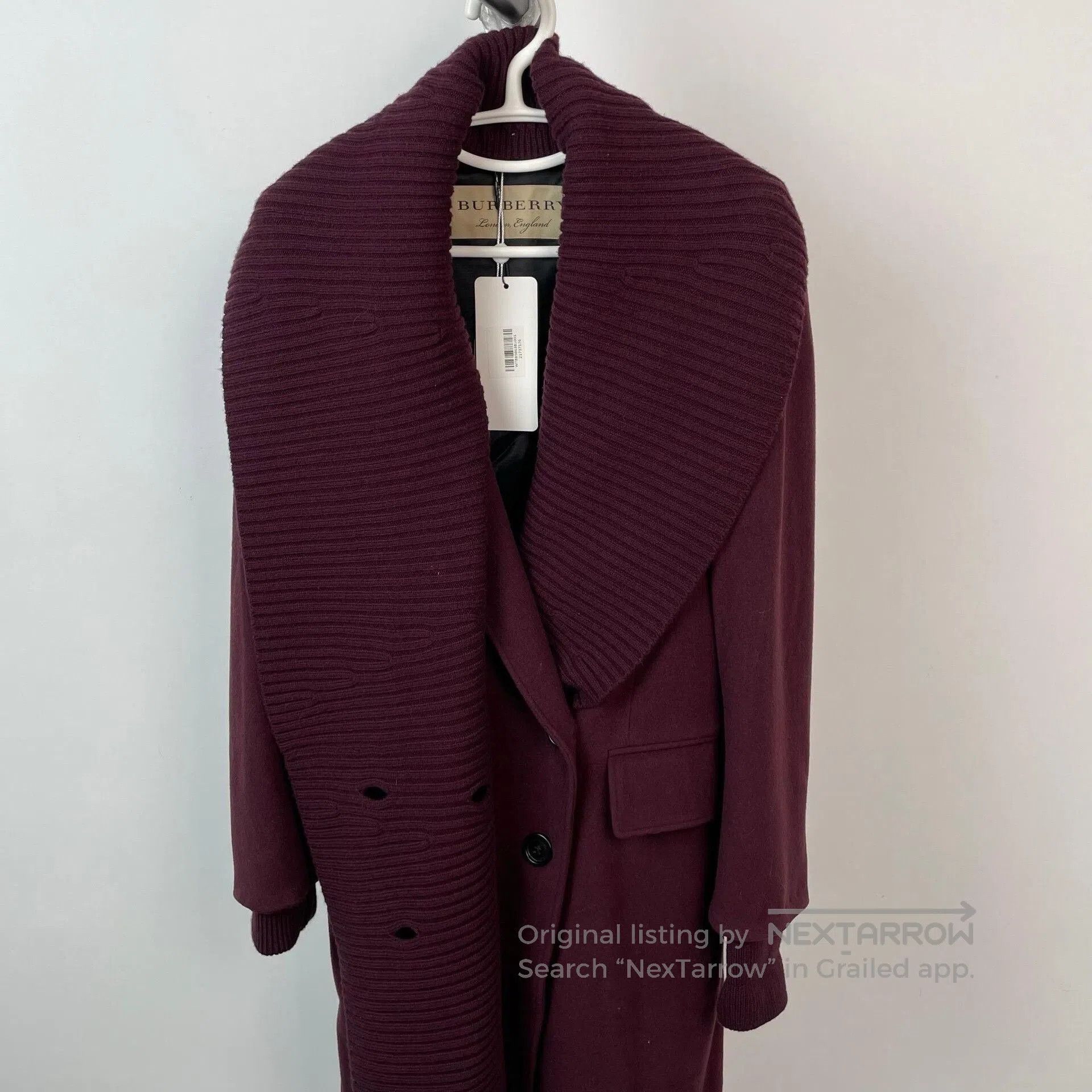 Burberry Burberry Long Burgundy Cashmere Coat. Size S / US 4 / IT 40 - 3 Thumbnail