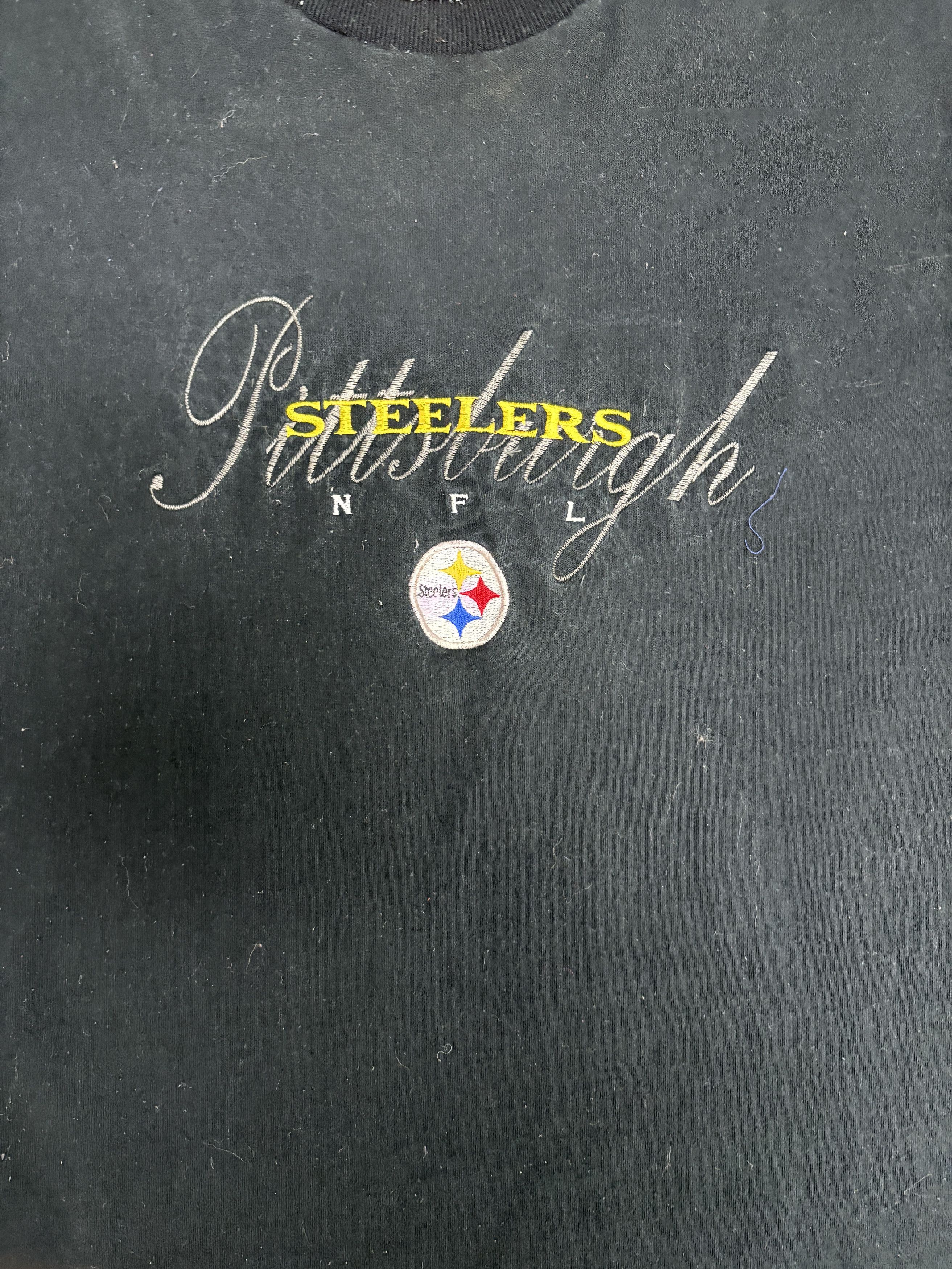 Pro Player × Vintage Pittsburgh Steelers Vintage Made in USA Black T-Shirt Tee Size US XXL / EU 58 / 5 - 2 Thumbnail