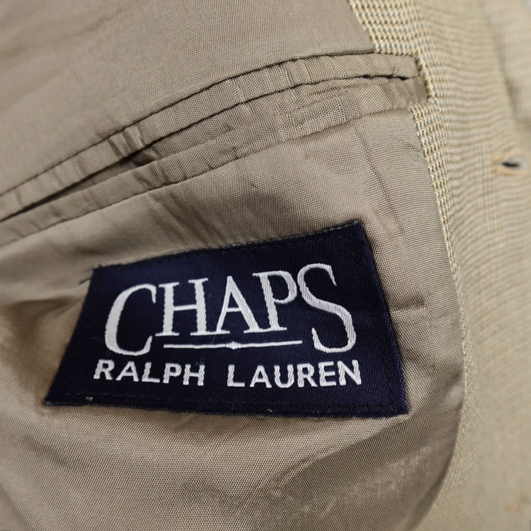 Polo Ralph Lauren Ralph Lauren Chaps Blazer Jacket Wool Button 44 Mens Brown Beige Regular Long Knit Outer Shell Blazer Suit"} Size 44R - 7 Thumbnail