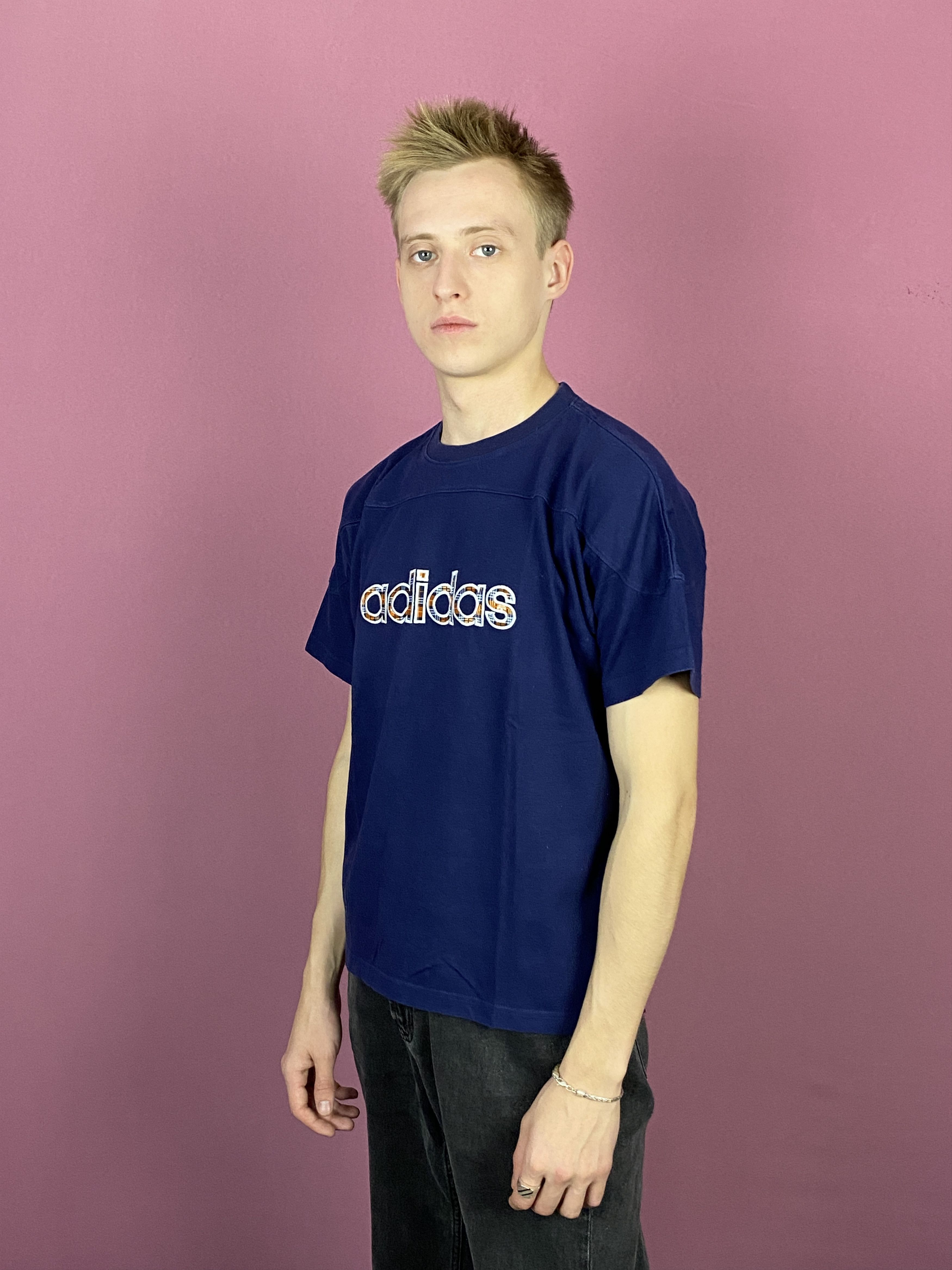 Adidas × Vintage 90s Adidas Vintage Men's T-Shirt - M Size US M / EU 48-50 / 2 - 2 Thumbnail