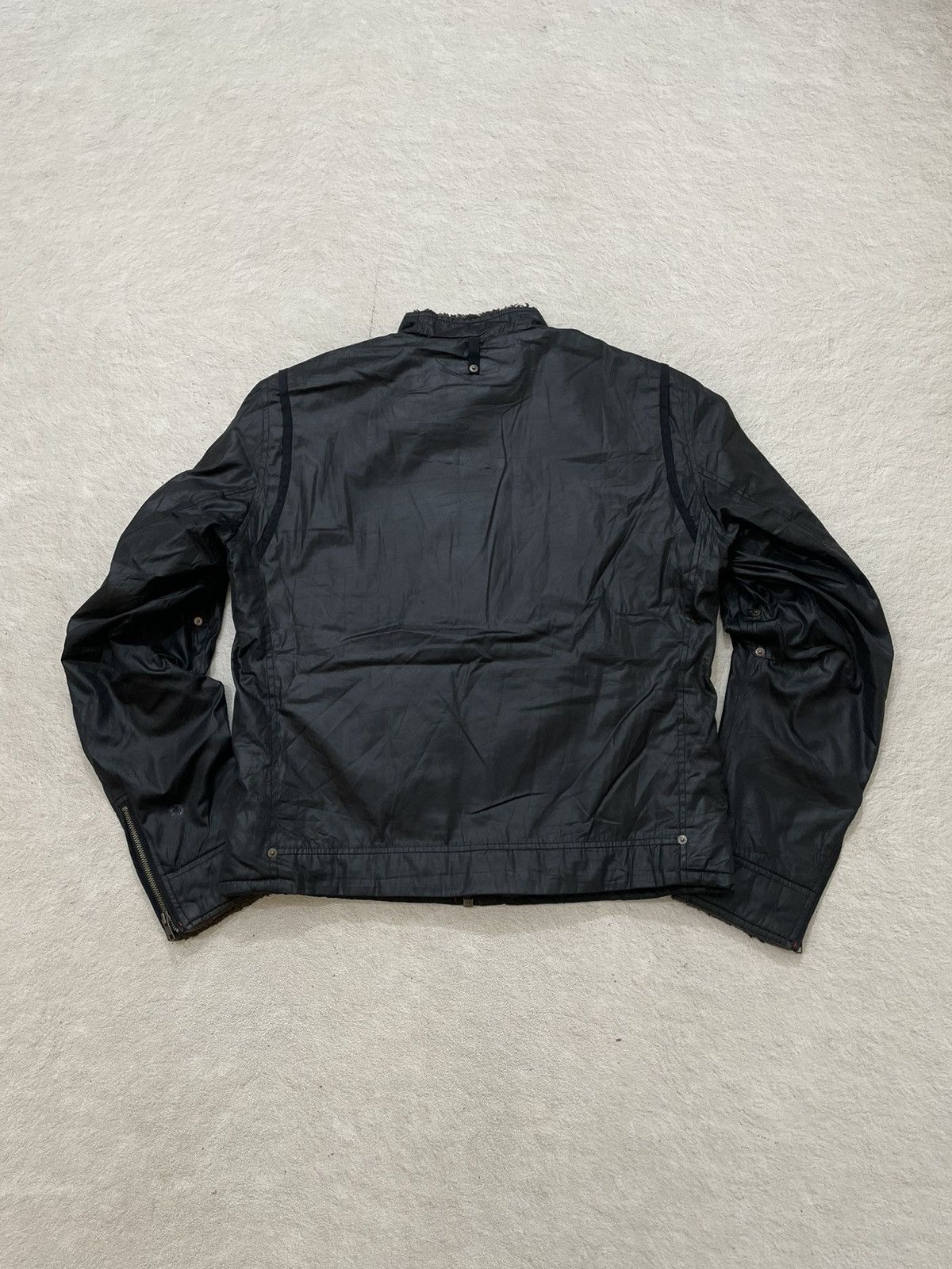 If Six Was Nine 2000s Japan Black Waxed Moto Jacket Sherpa y’s Ifsix LGB Goa Size US L / EU 52-54 / 3 - 8 Thumbnail