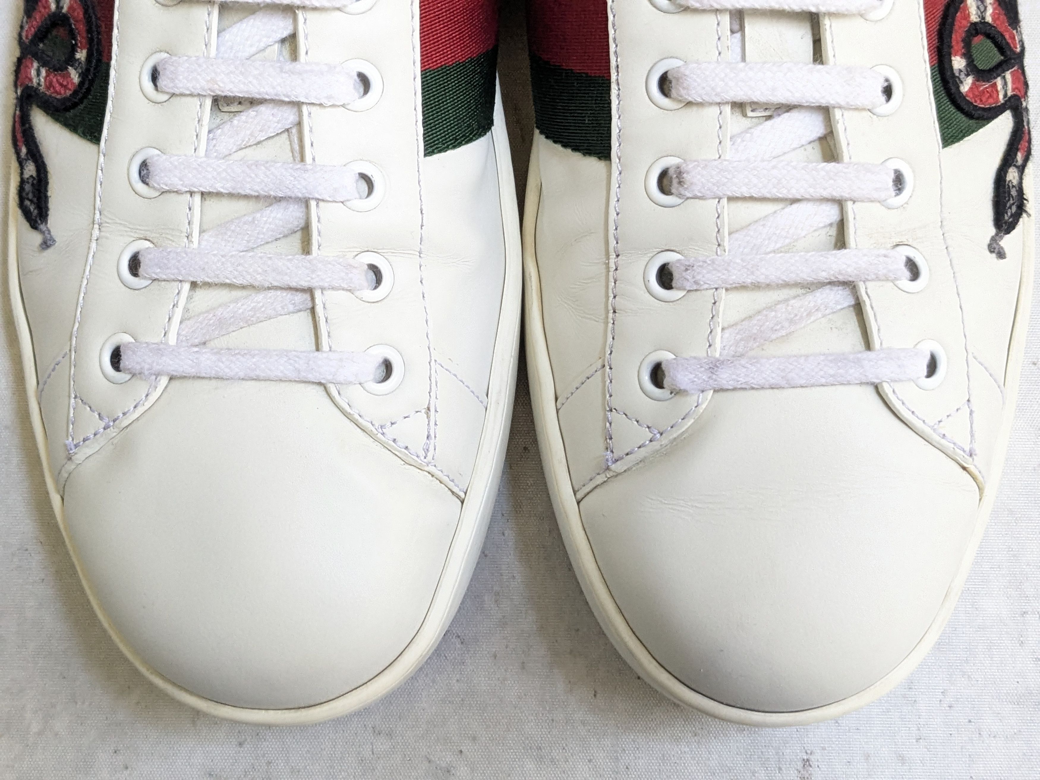 Gucci Gucci Ace Sneakers 10.5 White Leather Low 429446 Size US 10.5 / EU 43-44 - 4 Thumbnail