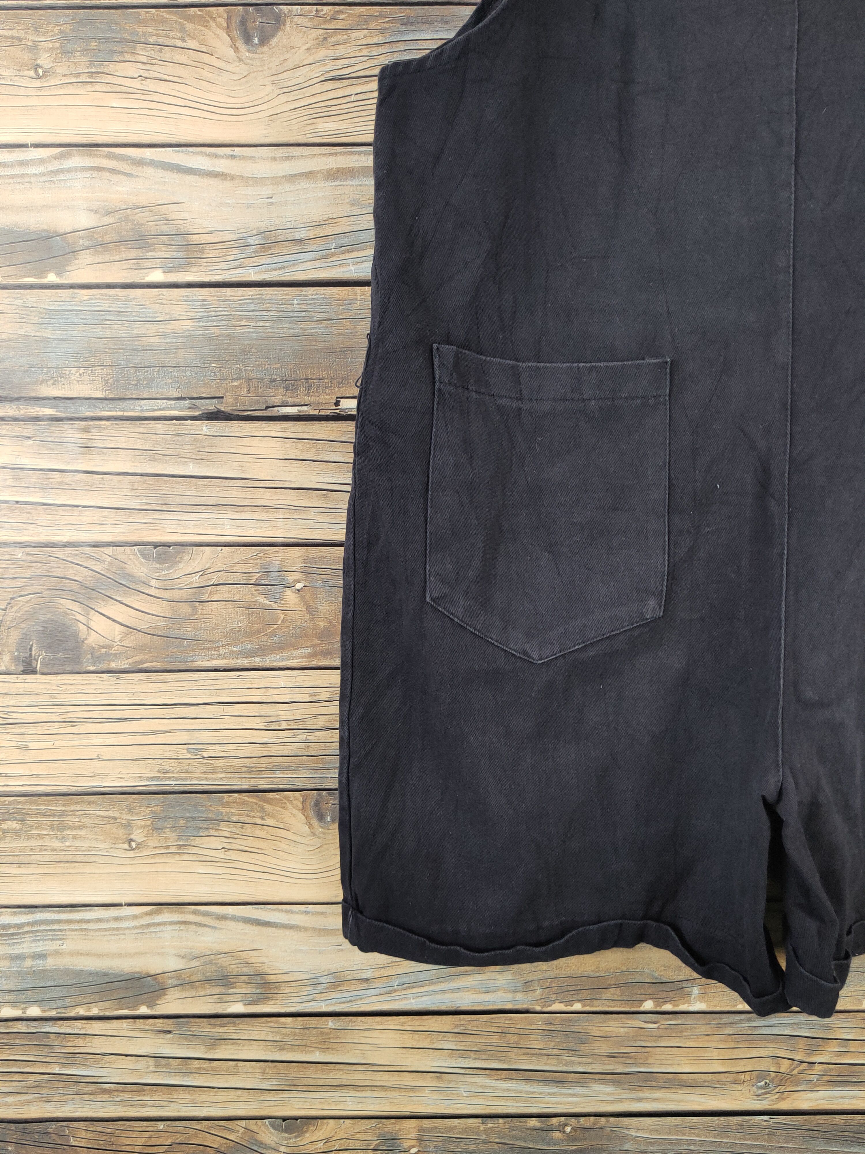 Japanese Brand × Vintage Avant Garde Fashion by Yi-Man Black Shortall Jumpsuits Size 39" - 10 Thumbnail