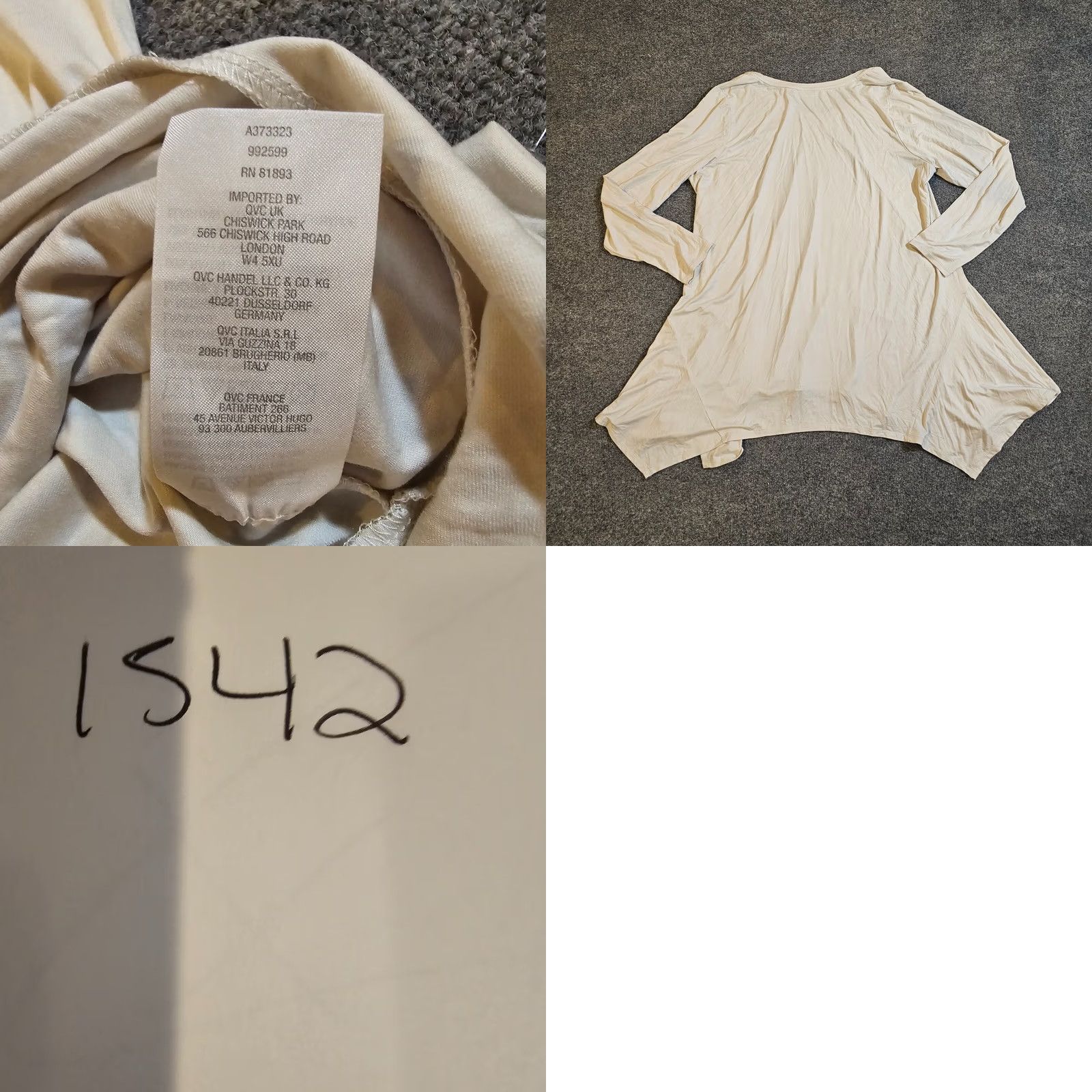 Vintage LOGO Lori Goldstein Top Blouse Tunic Women 1X White Stretch Asymmetrical Casual Career Long Sleeve Round Neck Pullover Size XL / US 12-14 / IT 48-50 - 8 Thumbnail
