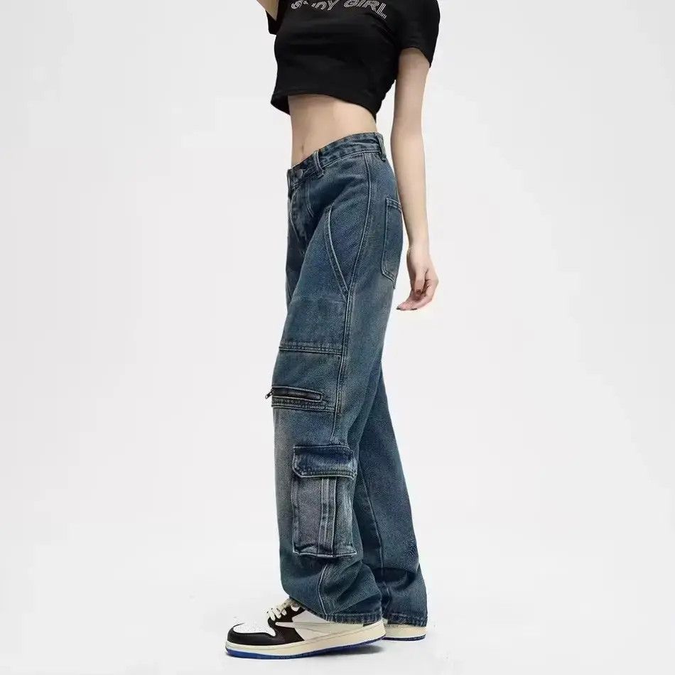 Japanese Brand Retro loose straight leg casual pocket jeans Size US 32 / EU 48 - 2 Thumbnail