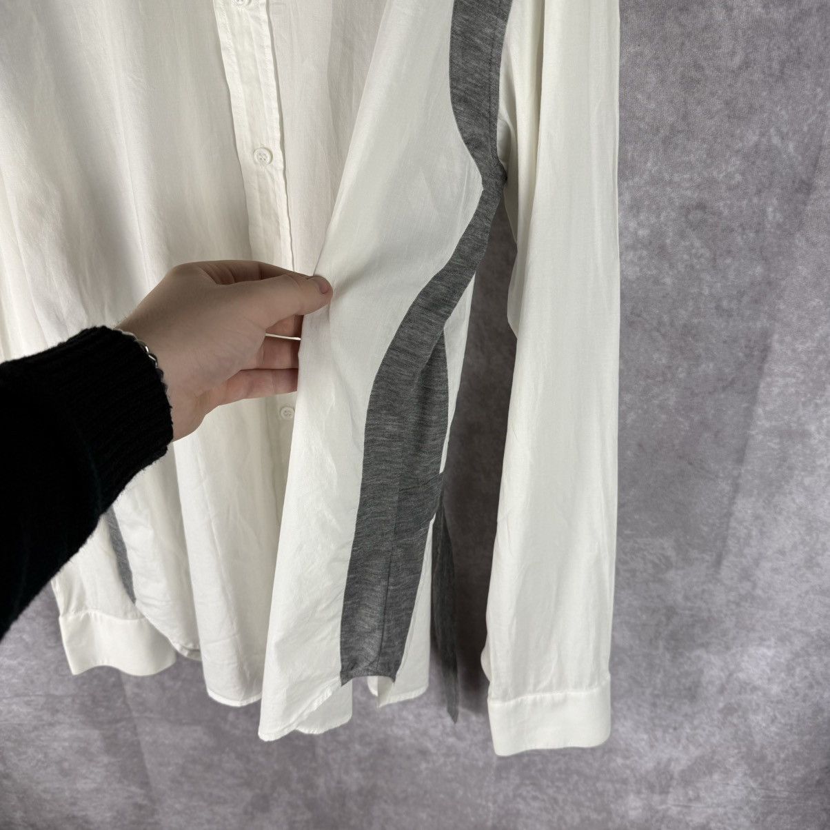 Dior × Hedi Slimane SS07 Dior Homme Grey Jersey Insert White Size US L / EU 52-54 / 3 - 2 Thumbnail