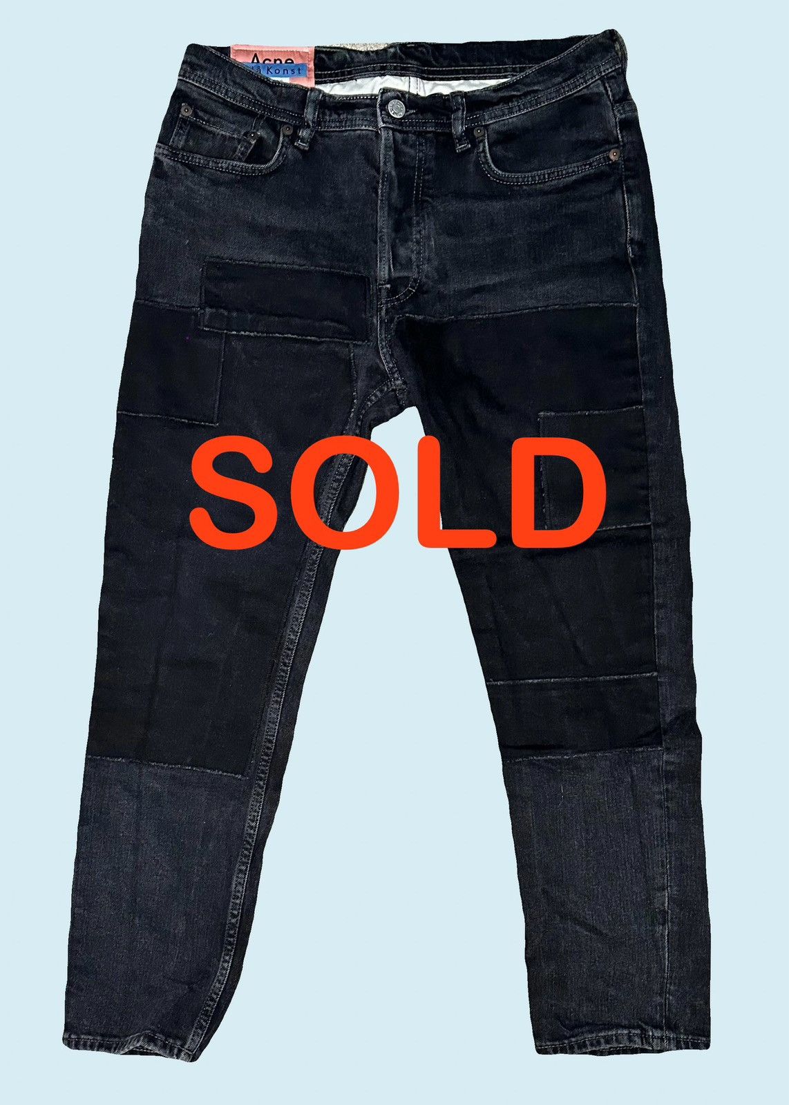 image of Sold - Acne Studios Bla Konst River Black Patch Jeans, Men's (Size 32)