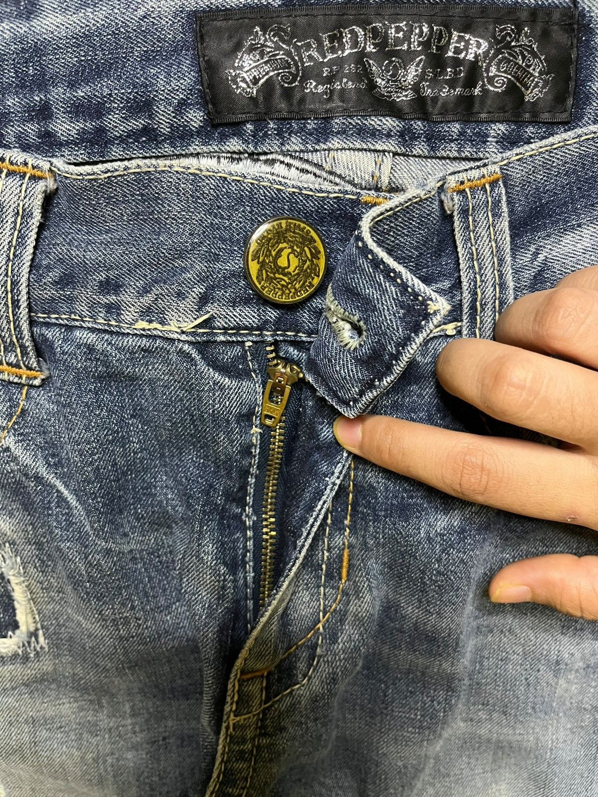 Japanese Brand Vintage Japanese Brand Patches Embroidery Distressed Jeans Size US 32 / EU 48 - 3 Thumbnail