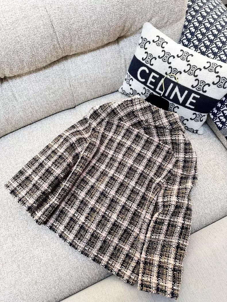 Chanel Chanel Blue and gray plaid cloak-style woven jacket Size XXS / US 00 / IT 34 - 3 Thumbnail