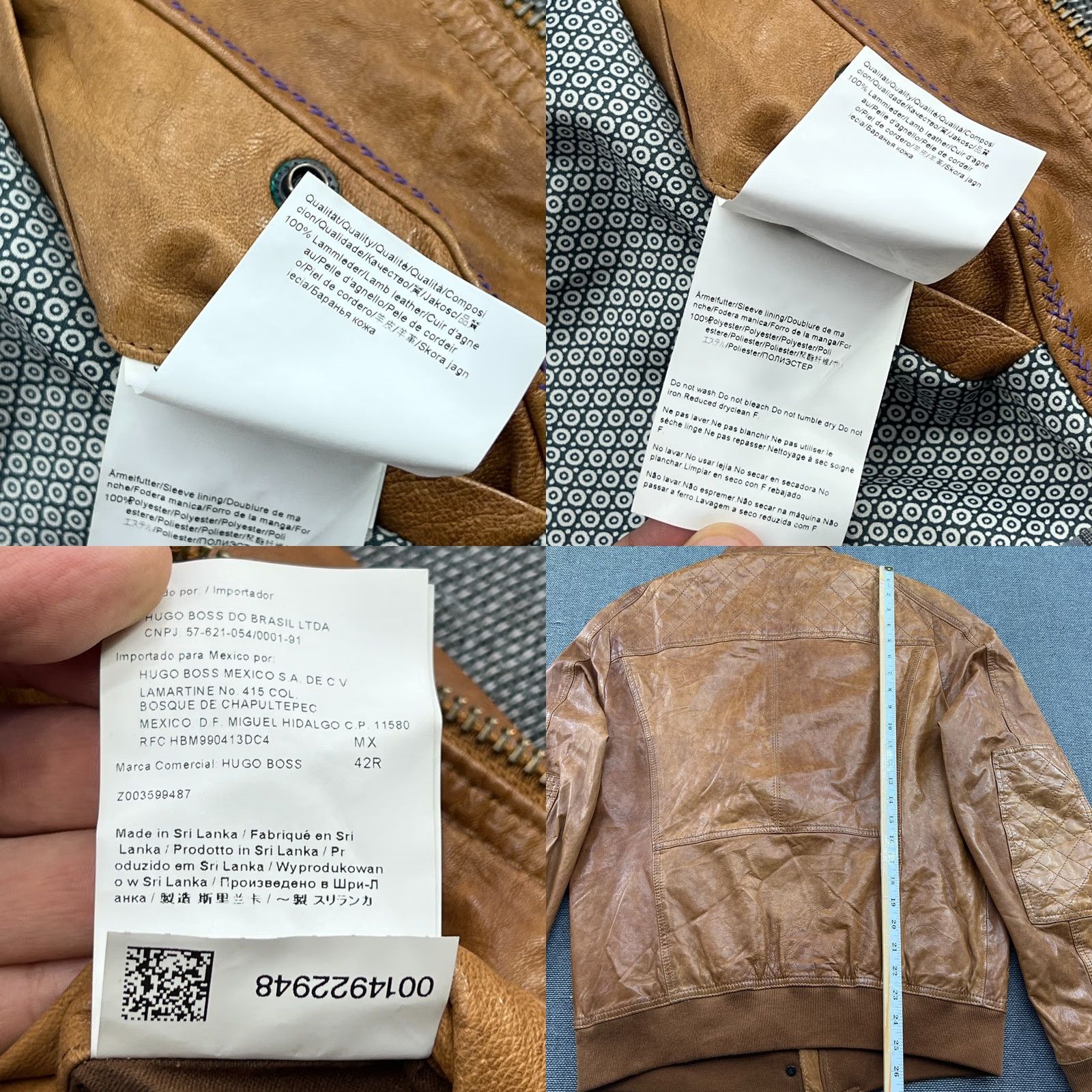Hugo Boss Hugo Boss Brown Lamb Leather Jacket Mens Size 52 Bomber Jacket Brown Size US L / EU 52-54 / 3 - 10 Thumbnail