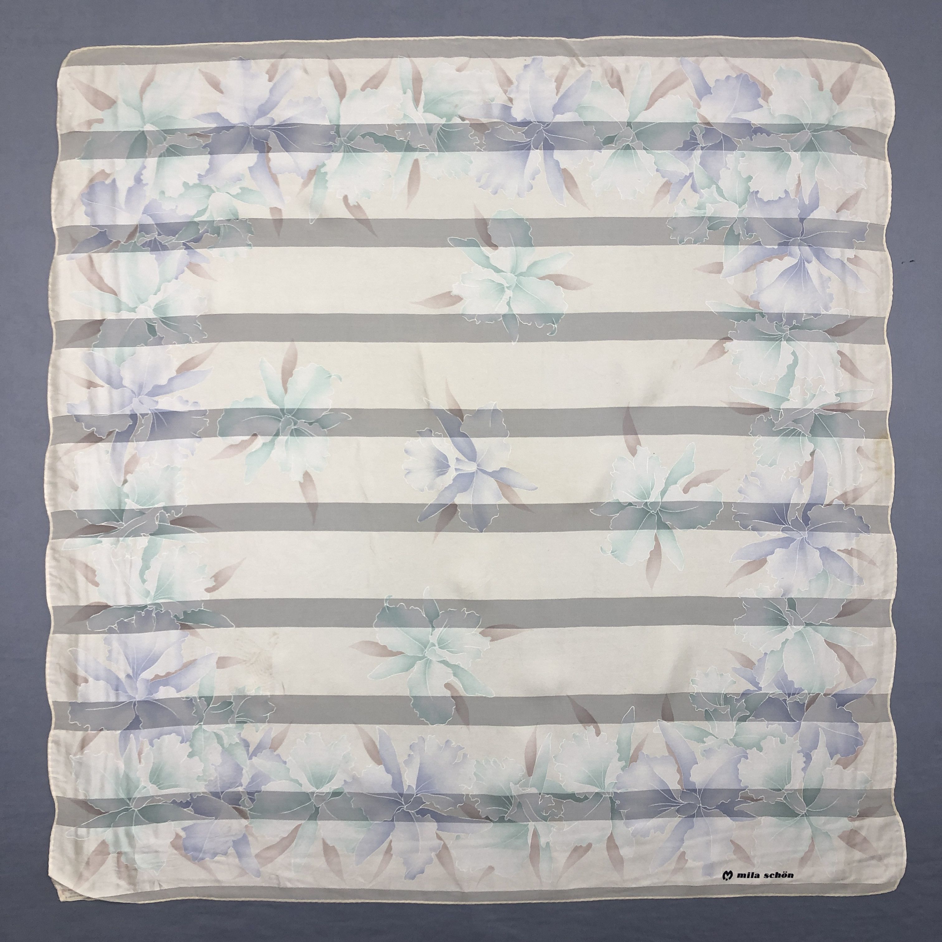 Mila Schon × Vintage Vintage Mila Schon SILK Scarf Twill Stole Wraps Scarves Size ONE SIZE - 1 Thumbnail
