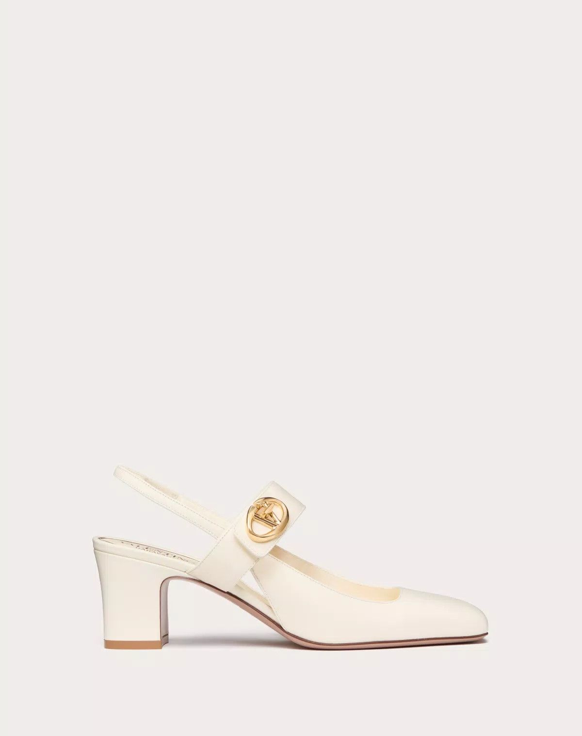 Valentino o1s1wg110625 Vlogo Locker Slingback Pumps in Creamy White Size US 11 / IT 41 - 1 Thumbnail