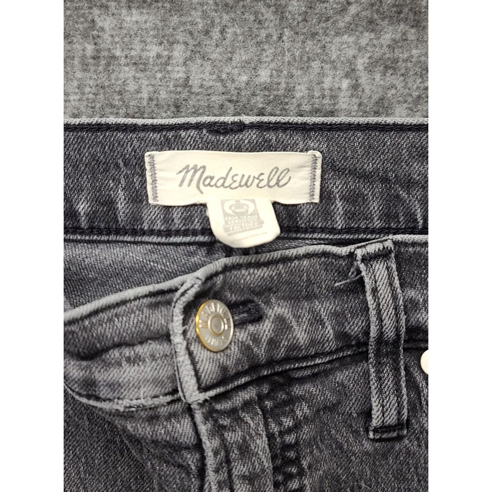 Madewell Madewell Jeans Womens 30x26 Regular Fit Tapered Leg Stretch Denim 5-Pocket Zipper Button Black Vintage: No Size 30" / US 8 / IT 44 - 2 Thumbnail