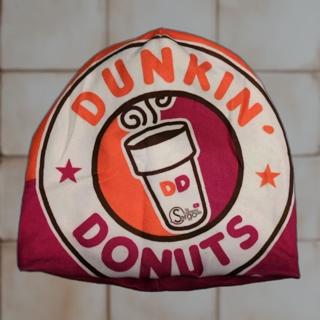 Doublet Dunkin Donuts Beanie Hat Mens One Size Orange Reversible Warm Double Lined Fleece 90s City Beach Skull Colorful Fun Size ONE SIZE - 1 Thumbnail