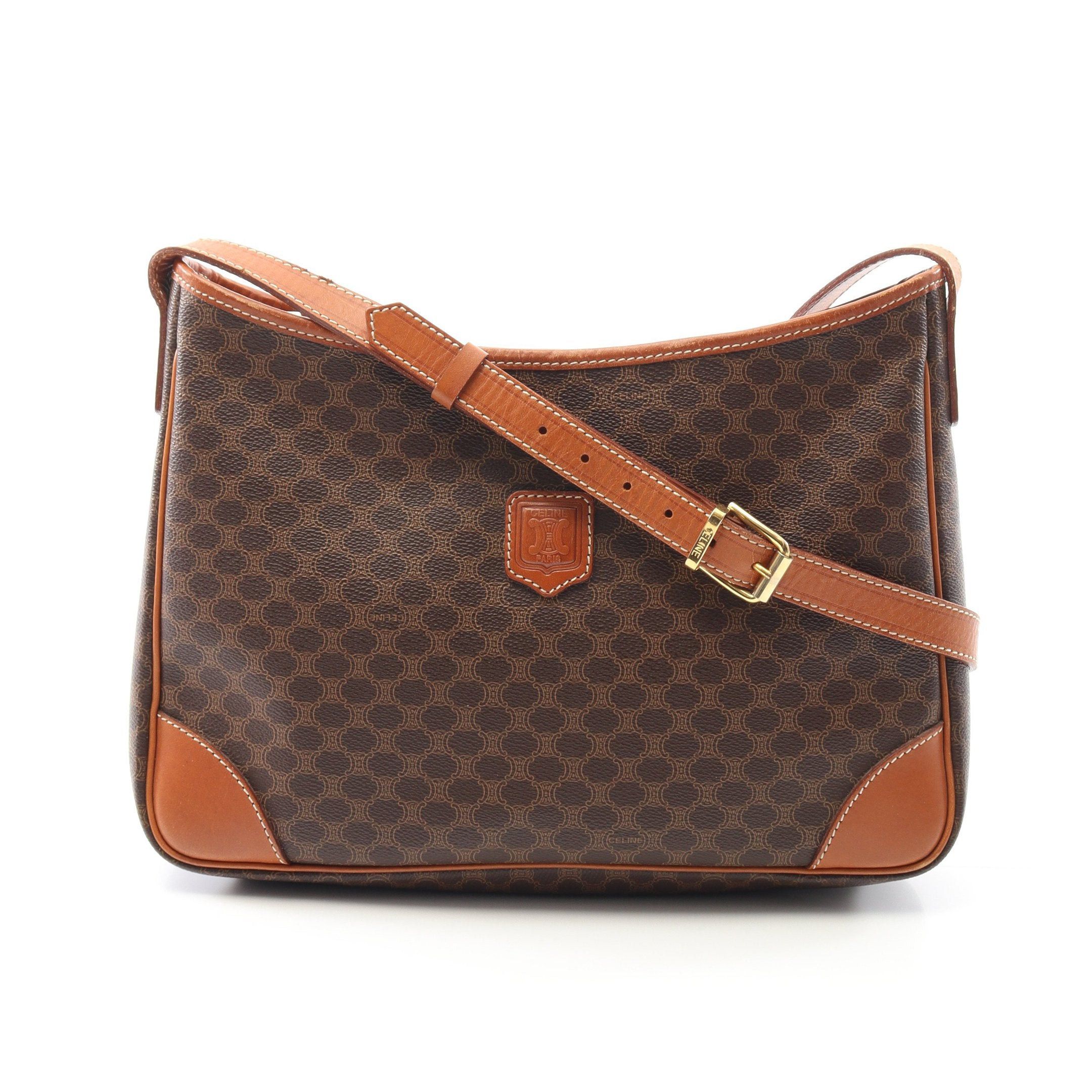 Celine Celine Macadam Shoulder Bag Leather Dark Brown Size ONE SIZE - 1 Thumbnail