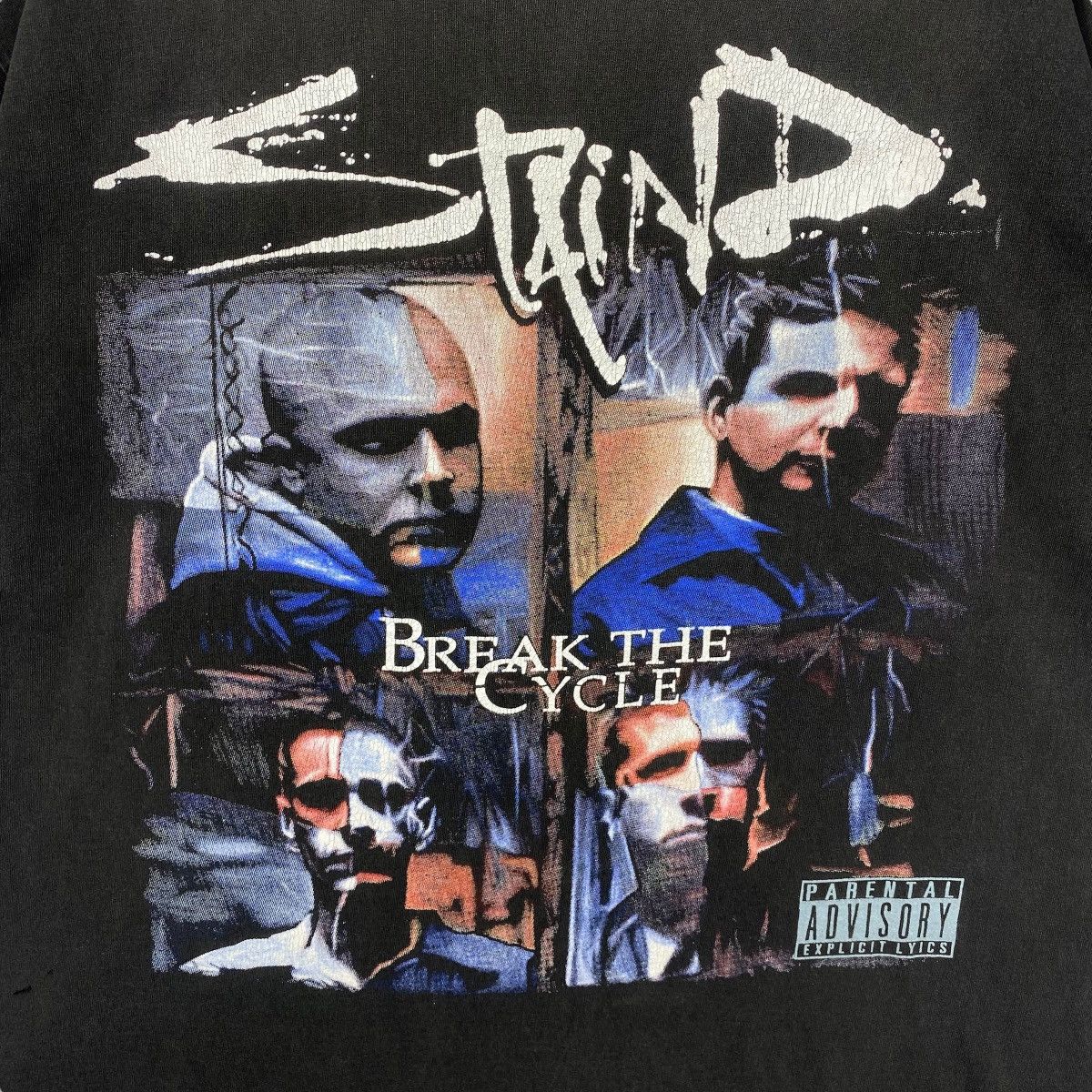 Band Tees Vintage 00's STAIND Break The Cycle Album Faded Band Tee Size US L / EU 52-54 / 3 - 2 Thumbnail
