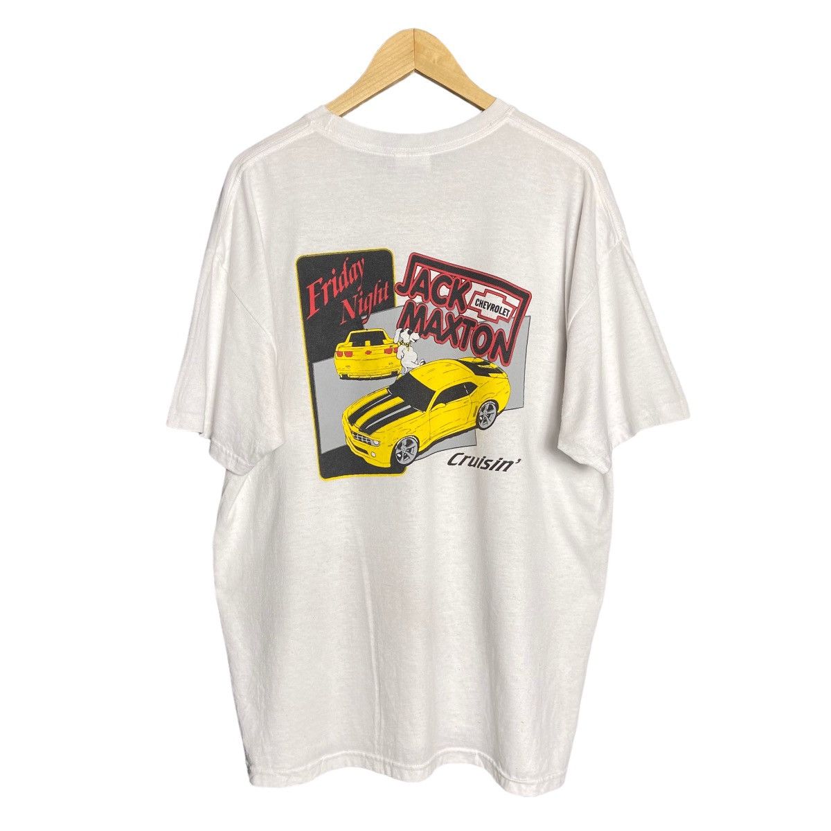 image of Chevy x Racing Vintage Chevrolet Jack Maxton Racing Car Tee in White, Men's (Size XL)