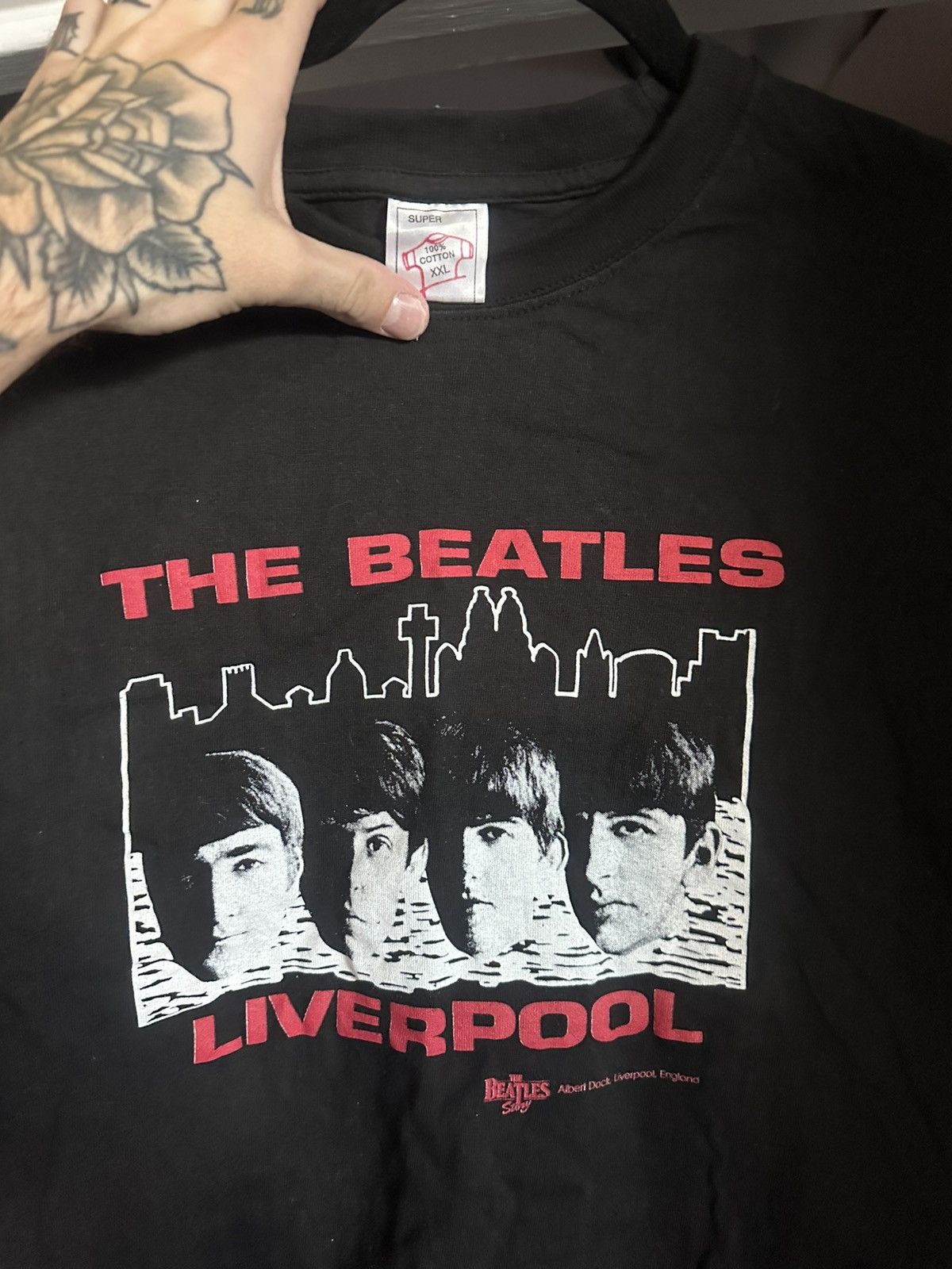 Band Tees × Vintage 80s The Beatles Liverpool T Shirt Size US XL / EU 56 / 4 - 1 Thumbnail
