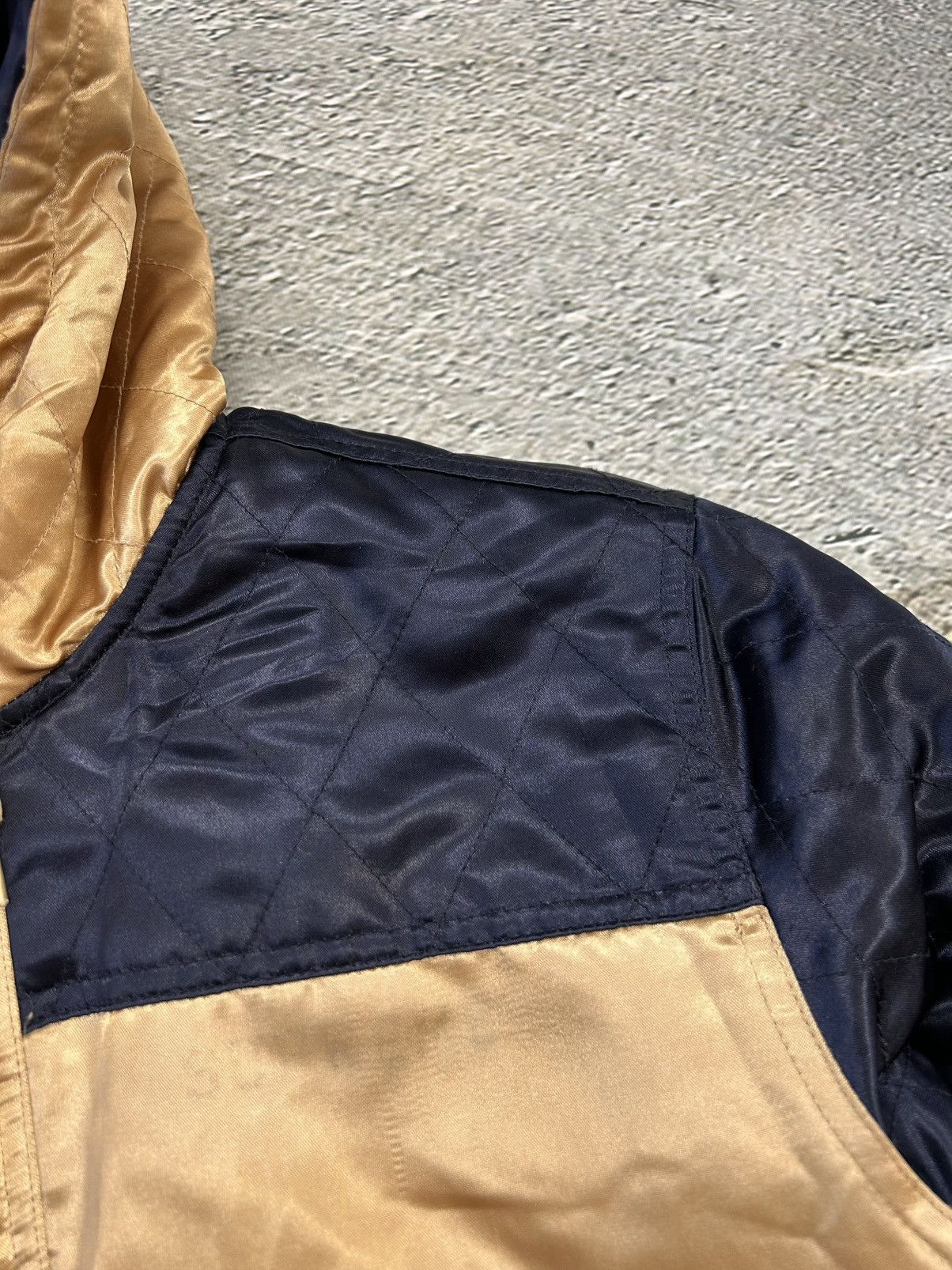 Supreme Supreme Quilted Satin Gold/Navy Parka Jacket Big Logo AW14 Size US L / EU 52-54 / 3 - 6 Thumbnail