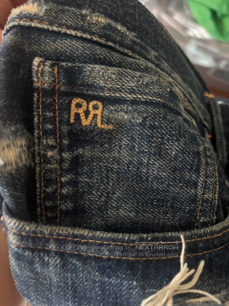 RRL Ralph Lauren RRL Ralph Lauren 24ss Knife Cut Cow King Patch Jeans Size US 32 / EU 48 - 4 Thumbnail