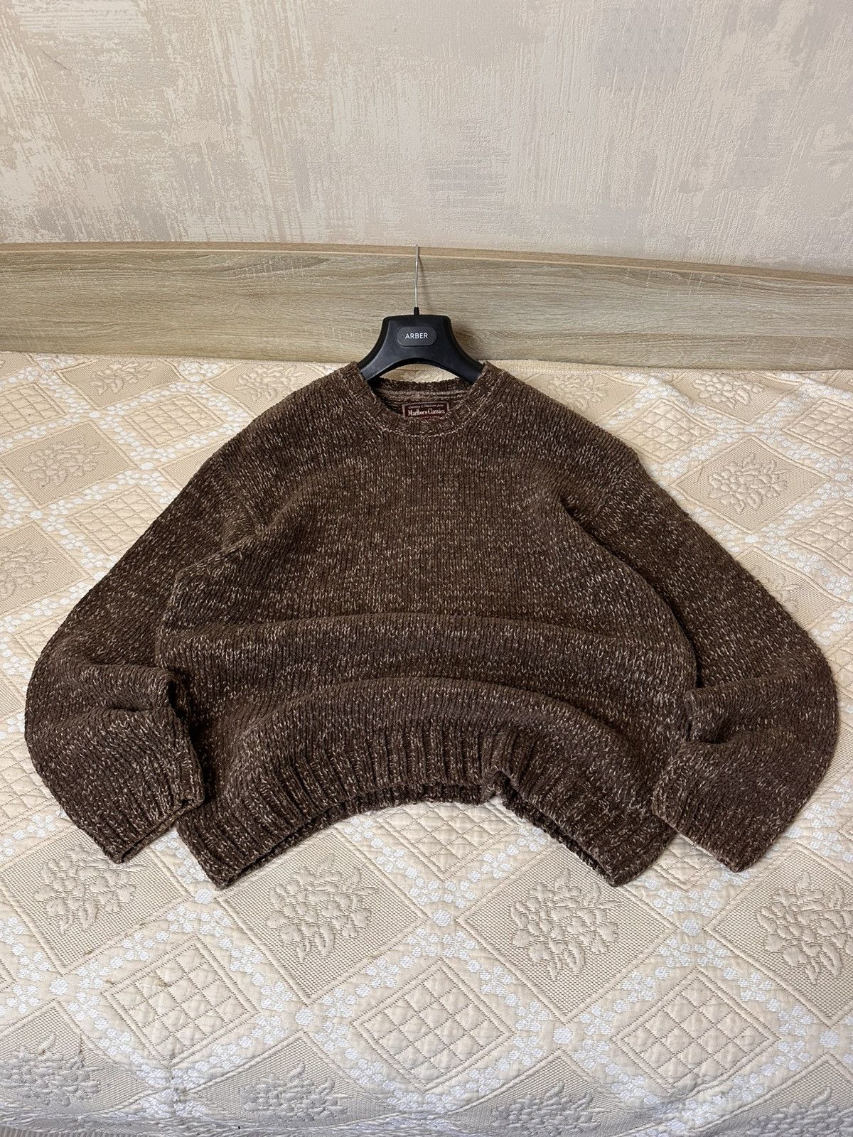 Marlboro Classics 🔥 Marlboro Classics Knit Sweater Pullover Wool Cotton Brown Size US L / EU 52-54 / 3 - 2 Thumbnail