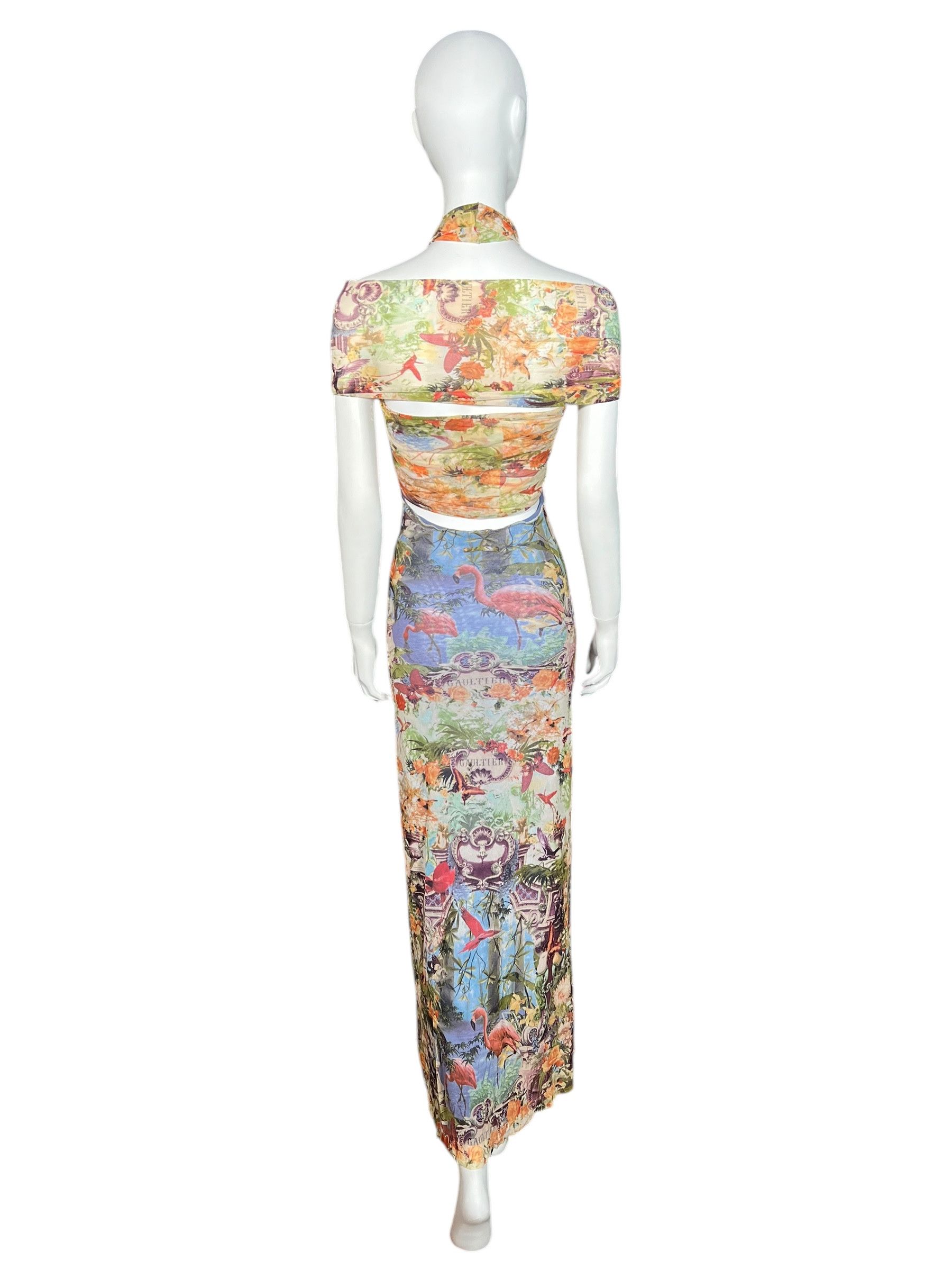 Jean Paul Gaultier Jean Paul Gaultier S/S 1999 Flamingo and Jungle Maxi Dress Size M / US 6-8 / IT 42-44 - 4 Thumbnail
