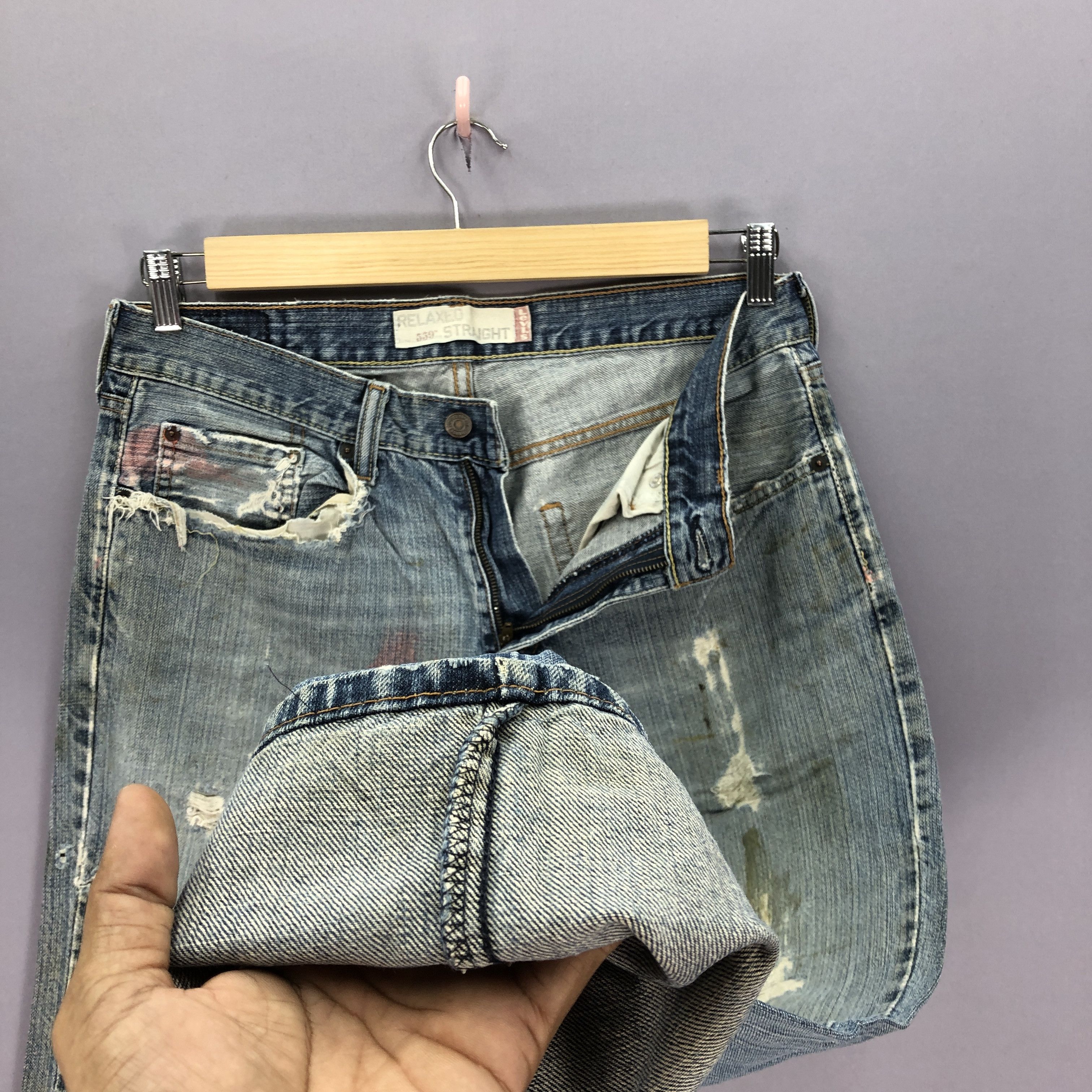 Levi's Vintage 90s Distressed Levis Jeans Levi's 559 Painter Denim Size US 32 / EU 48 - 8 Thumbnail