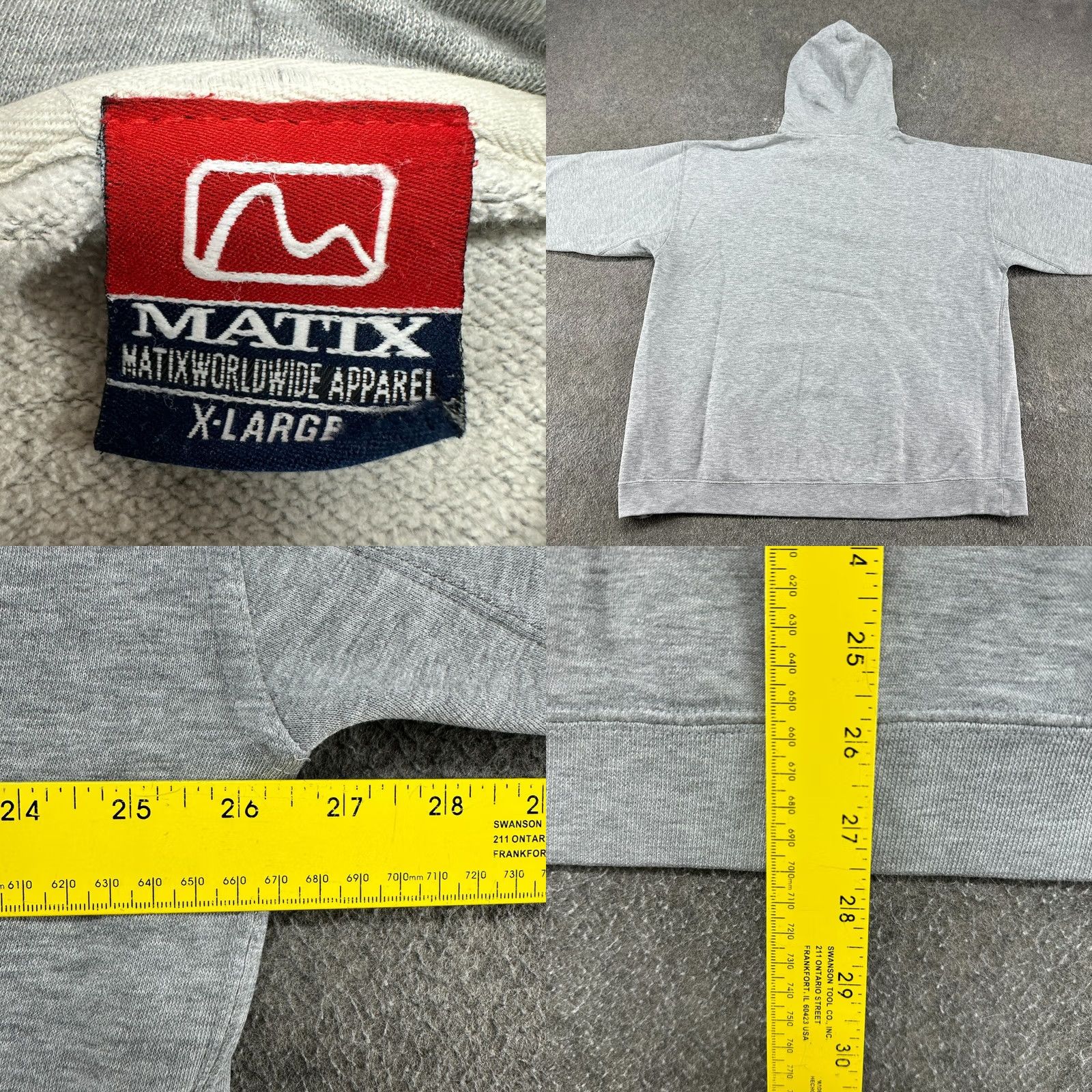Vintage VINTAGE Matix Hoodie Mens XL Gray Pullover Cotton Fleece Logo Hooded Knit Winter Skater City 90s Size US XL / EU 56 / 4 - 9 Thumbnail