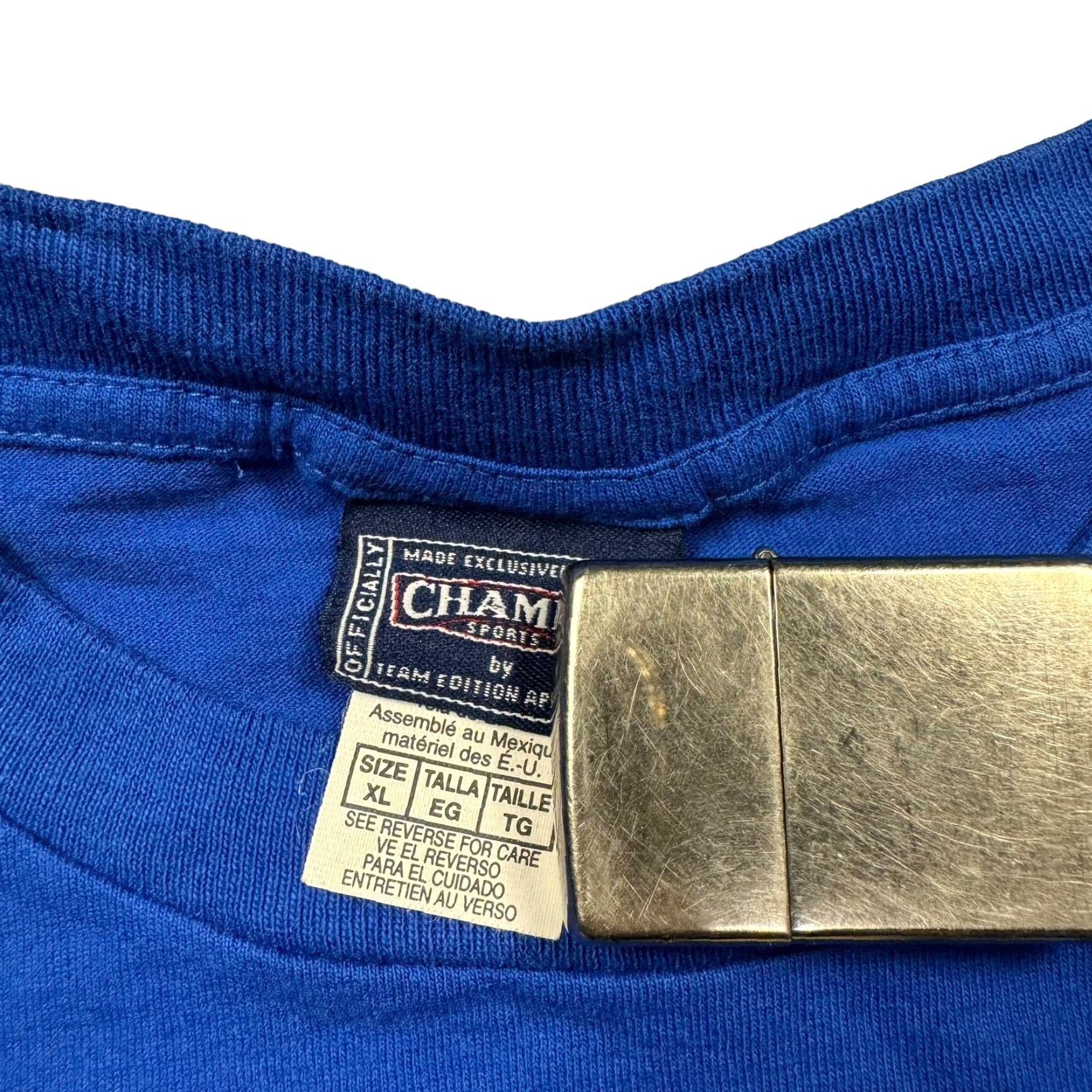 Vintage VINTAGE Creighton Shirt Mens XL Puff Print Blue Yellow Basketball Bluejays Shirt 90s Men’s Crew Neck Cotton Graphic Print Short Sleeve Sports Mens Size US XL / EU 56 / 4 - 6 Thumbnail