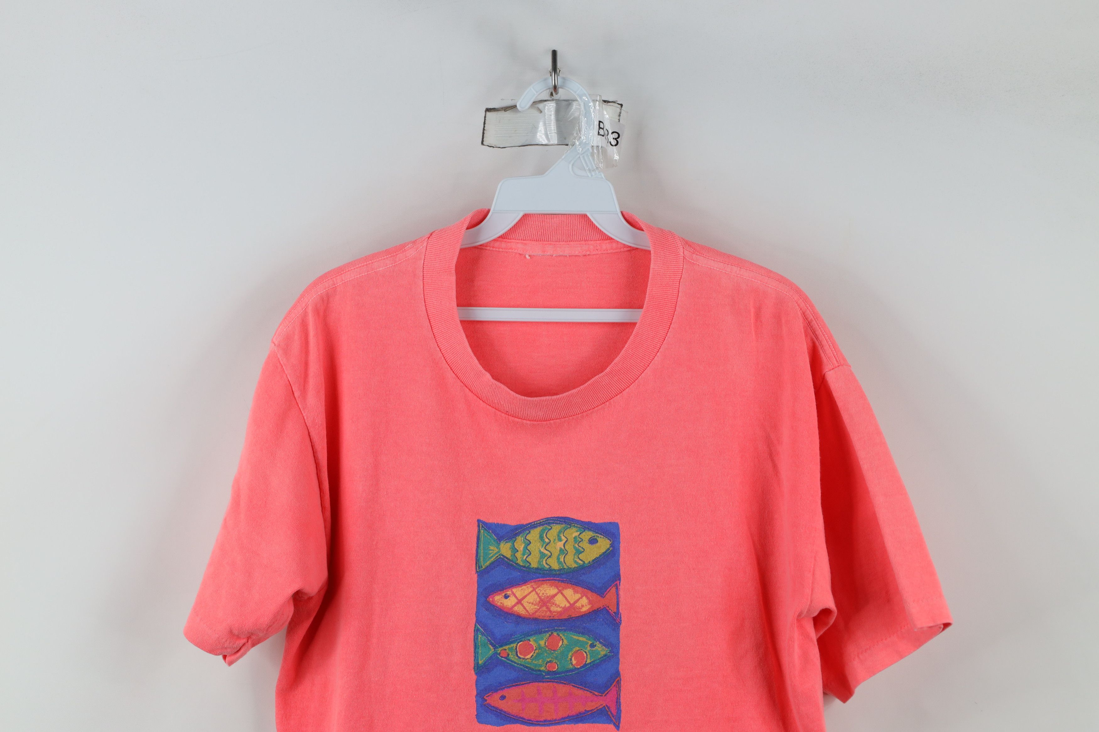 Vintage Vintage 90s Streetwear Spell Toledo Fish Art T-Shirt Pink Size M / US 6-8 / IT 42-44 - 2 Thumbnail