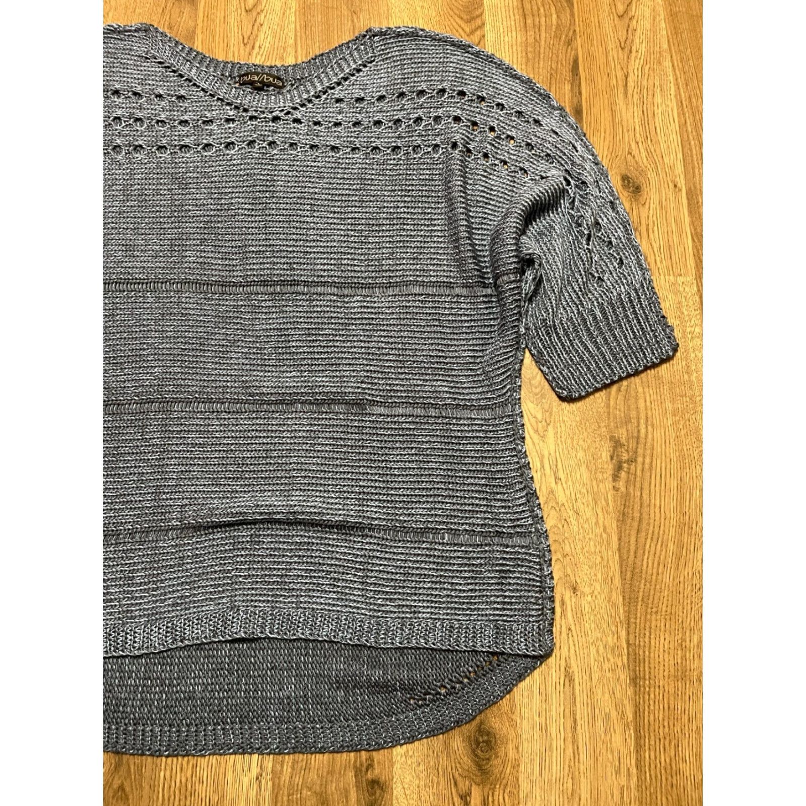 Vintage Bua Bua Shirt Women's Large Blue Knitted 3/4 Sleeve T-Shirt Pullover Casual Modern Knit Round Neck Regular Size L / US 10 / IT 46 - 4 Thumbnail