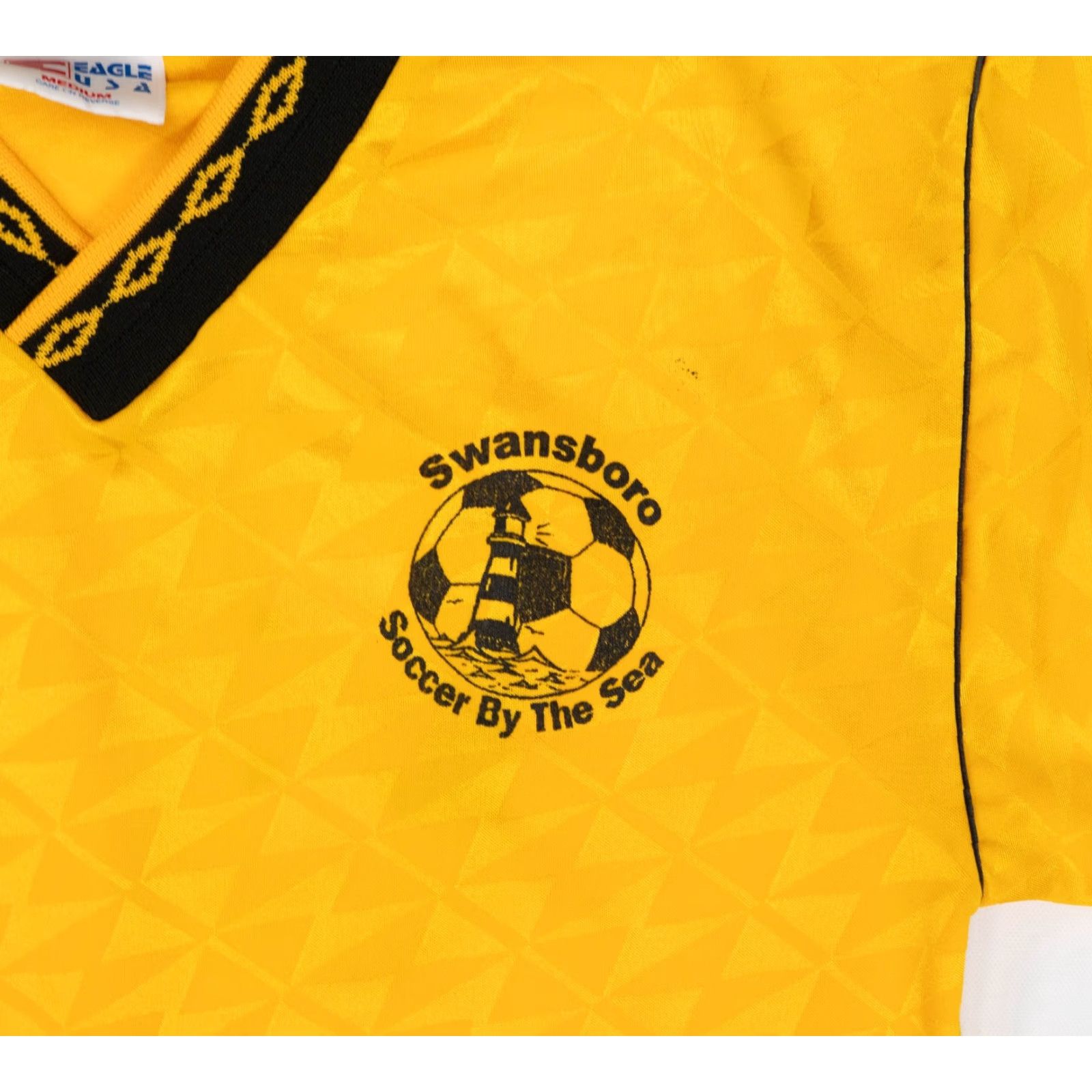 Vintage VINTAGE Swansboro Soccer Jersey Yellow M Medium Geometric Futbol USA 90s Sport Football Soccer Shirt Womens Mens Polo VTG Size US M / EU 48-50 / 2 - 2 Thumbnail