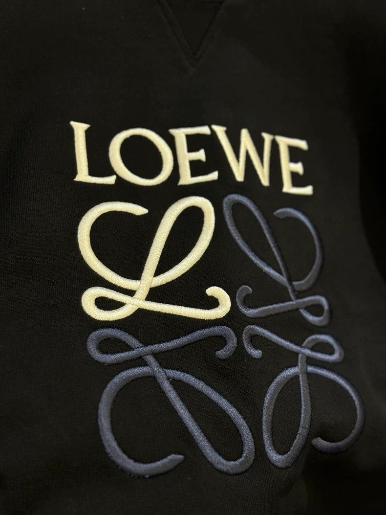 Loewe LOEWE Cotton letter embroidery round neck hoodie Size XS / US 0-2 / IT 36-38 - 3 Thumbnail