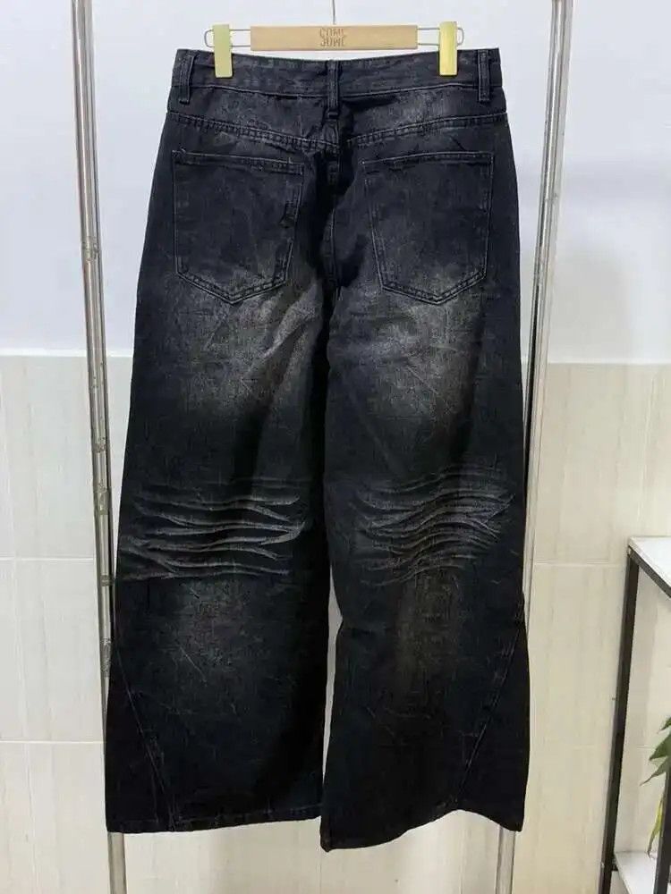 Japanese Brand Wide Leg Baggy Stone Washed Jeans Denim Size US 30 / EU 46 - 10 Thumbnail