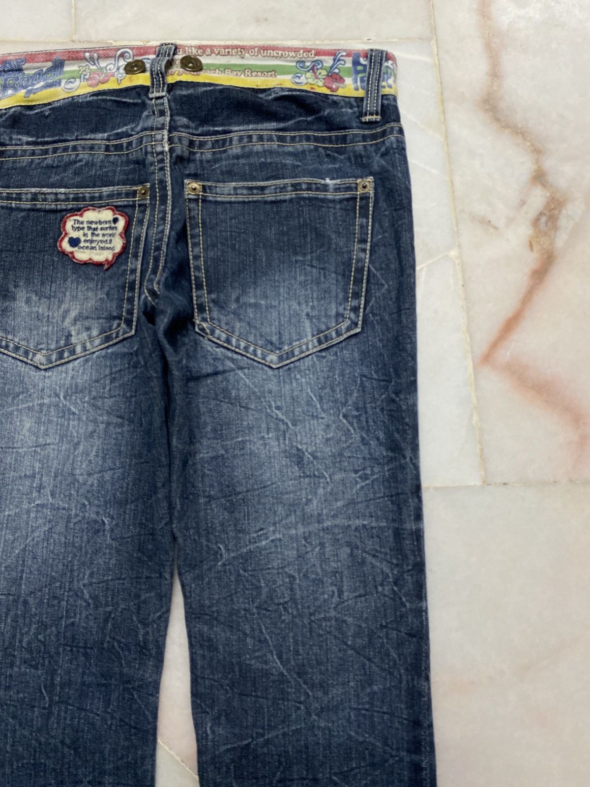 If Six Was Nine × Vintage 💥Vintage 90s Style Hyper Beach Stone Wash Patch Jeans Rare Size US 30 / EU 46 - 16 Thumbnail