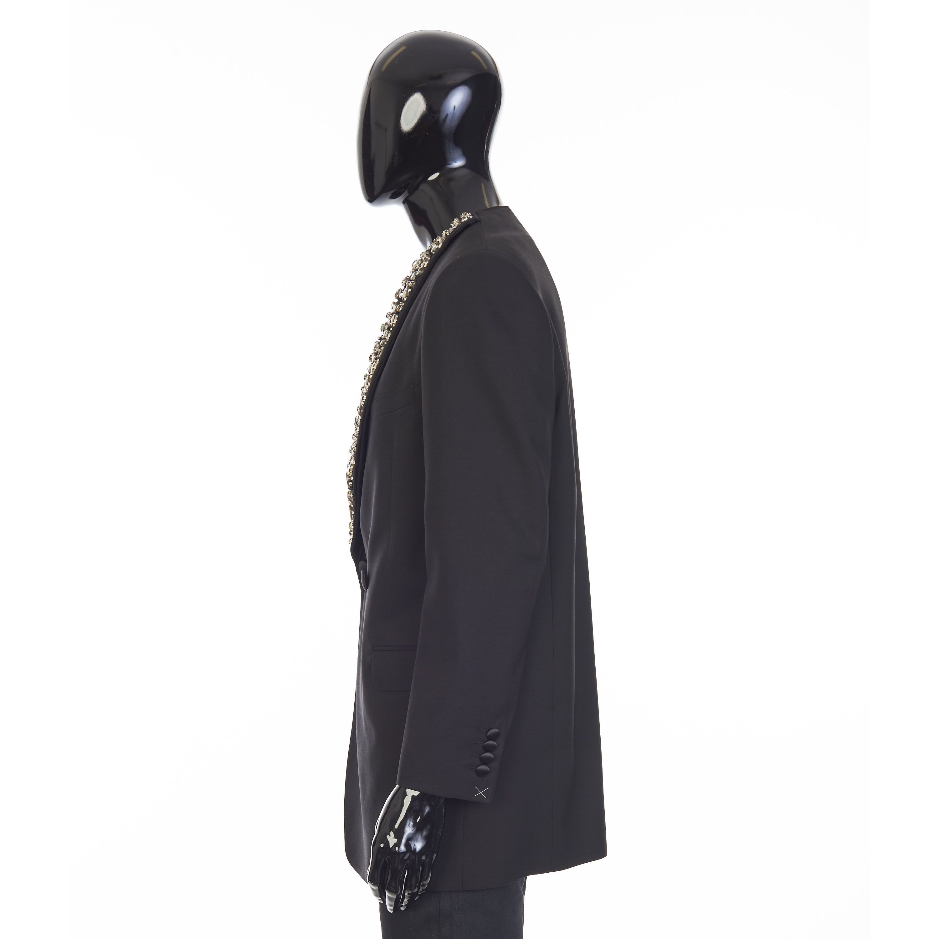 Celine Boxy Tux Jacket - Stone/Stud Embroidery, Grain De Poudre Size 38R - 3 Thumbnail