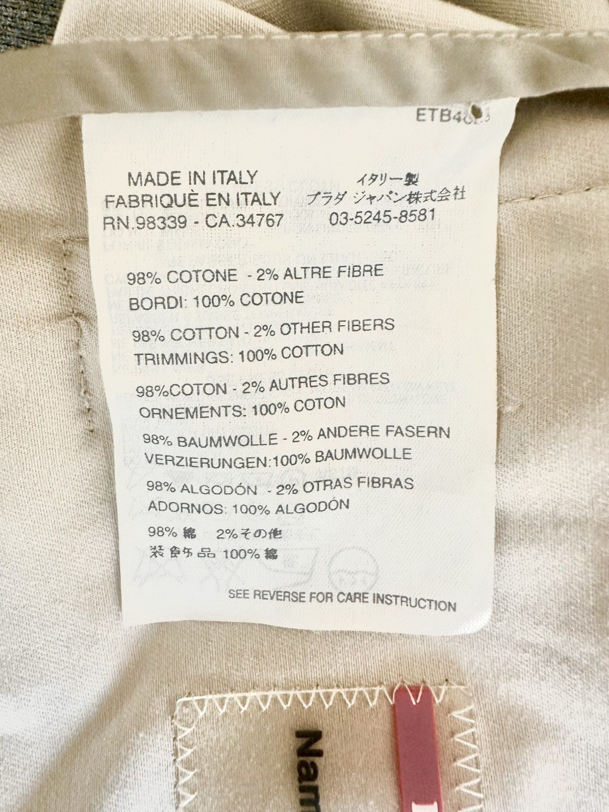 Prada 2000s Vintage Prada Sport Cotton Tracktop Size 54 Size US L / EU 52-54 / 3 - 15 Thumbnail