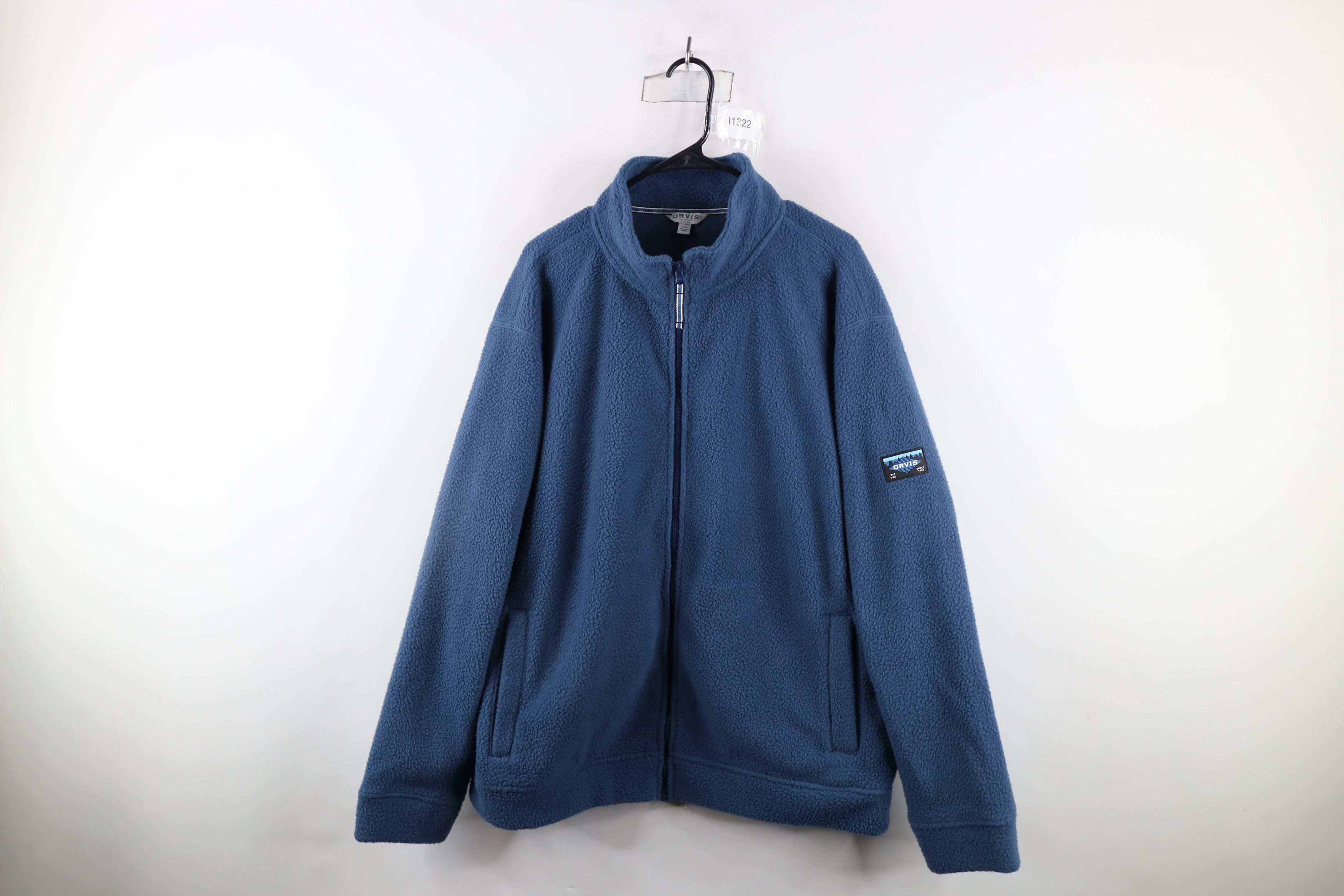 Orvis × Vintage Vintage Orvis Spell Out Box Logo Full Zip Fleece Jacket Blue Size US L / EU 52-54 / 3 - 1 Thumbnail