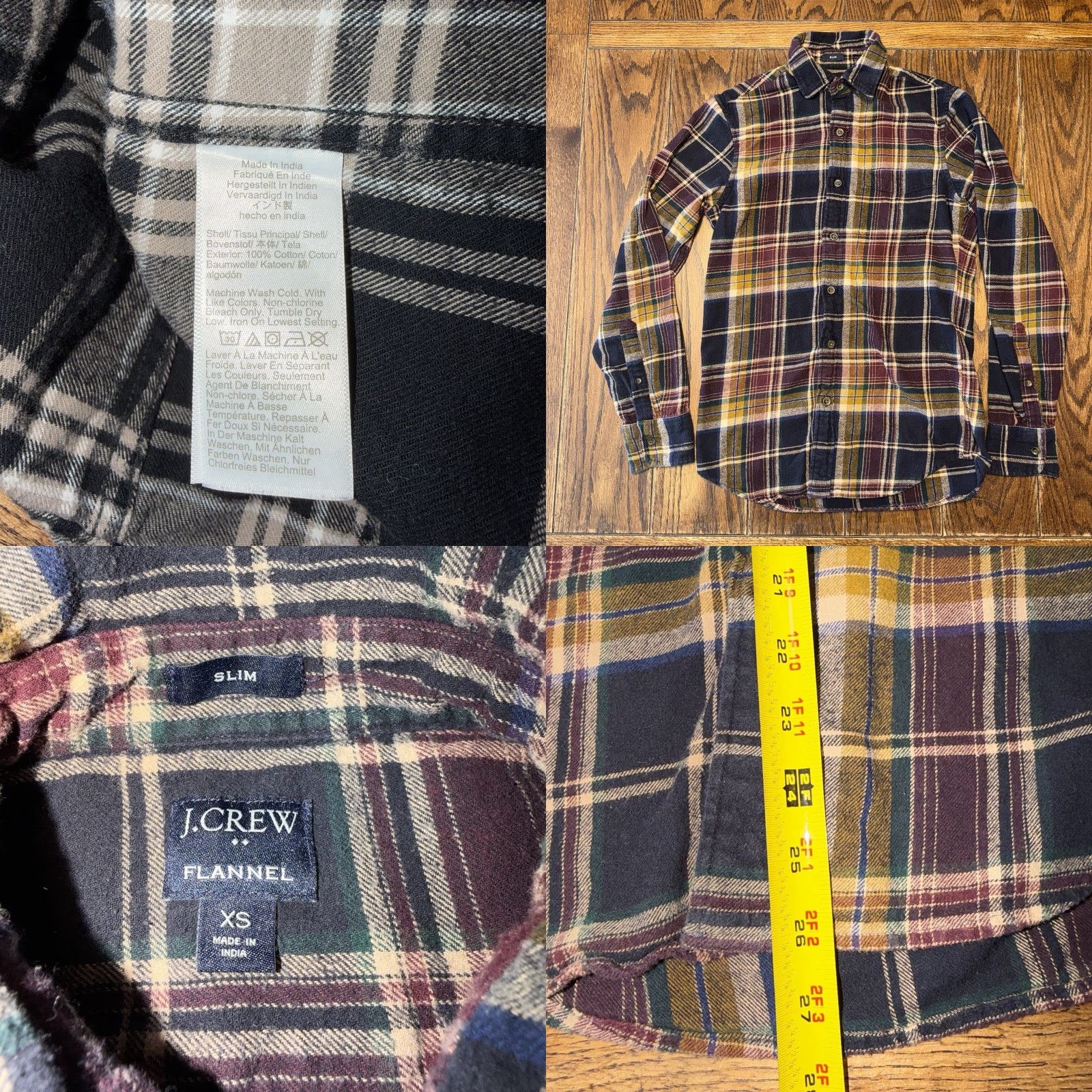 J.Crew J.CREW Shirt Men Plaid Flannel XS Slim Classic Long Sleeve Button Front Lot Of 3 Size US XS / EU 42 / 0 - 9 Thumbnail