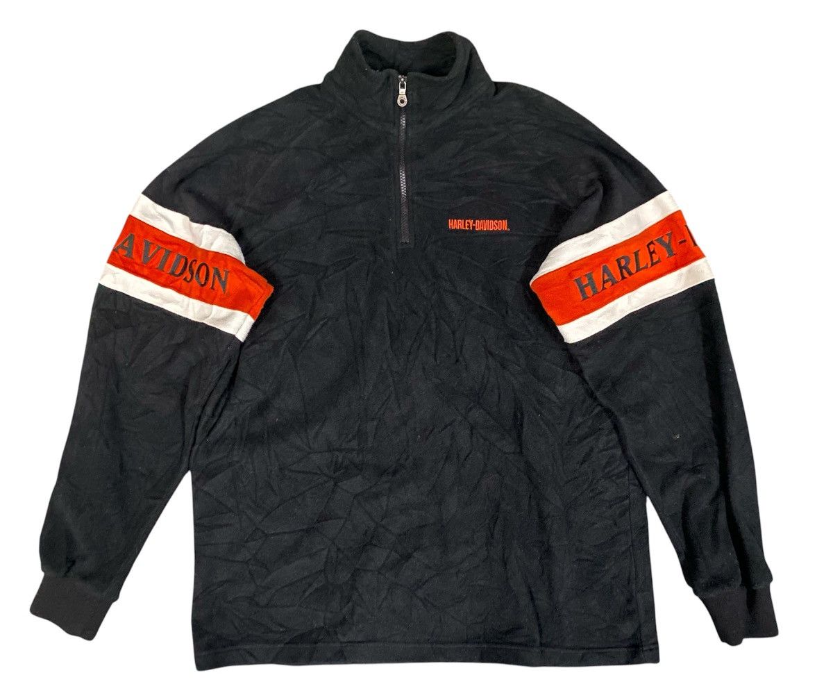 Harley Davidson × Vintage Vintage Harley Davidson 1/3 Zip Fleece Jacket Size US L / EU 52-54 / 3 - 1 Thumbnail