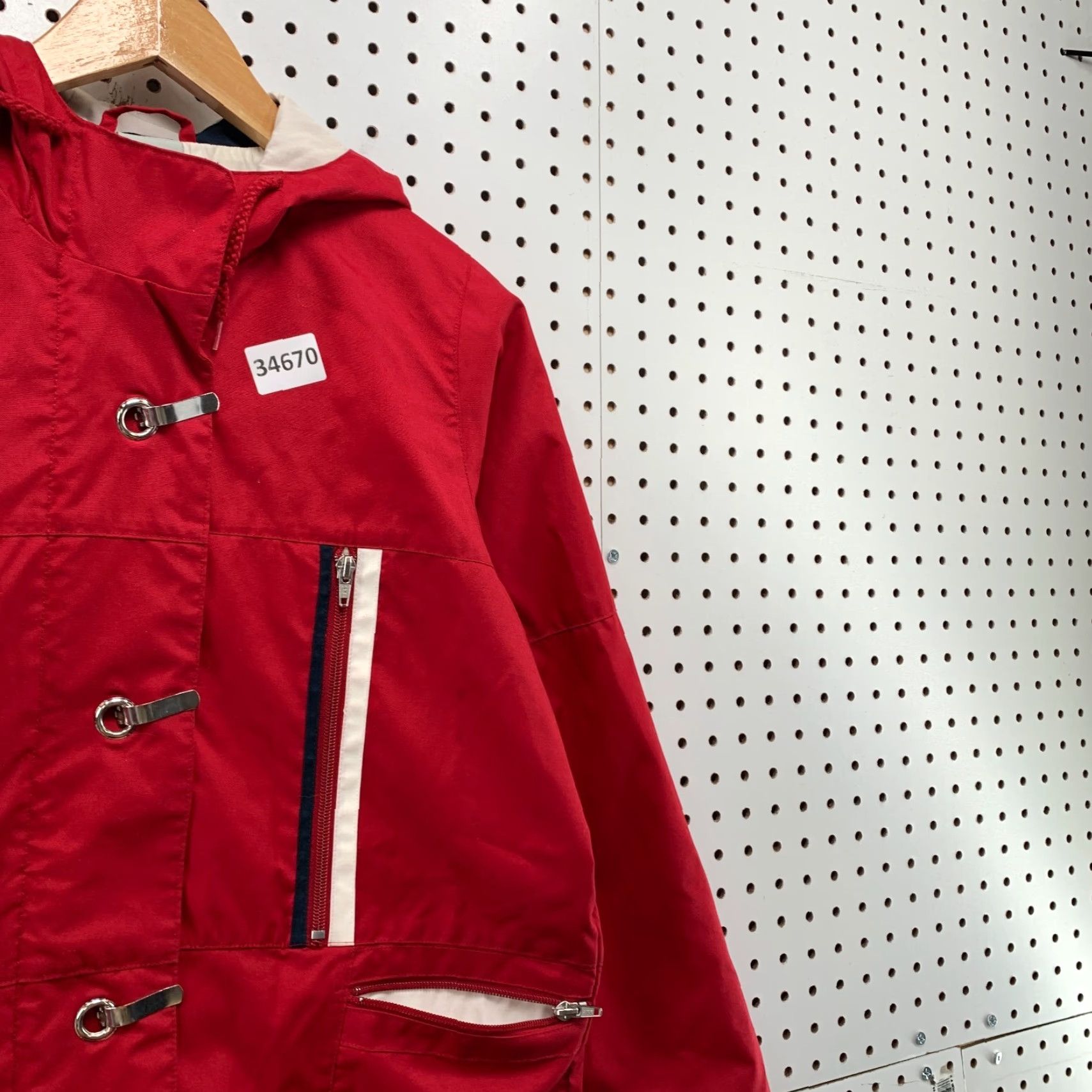 Nike VINTAGE Nike Jacket Womens Small Red Hooded Windbreaker 21.5x28.5 Size S / US 4 / IT 40 - 5 Thumbnail