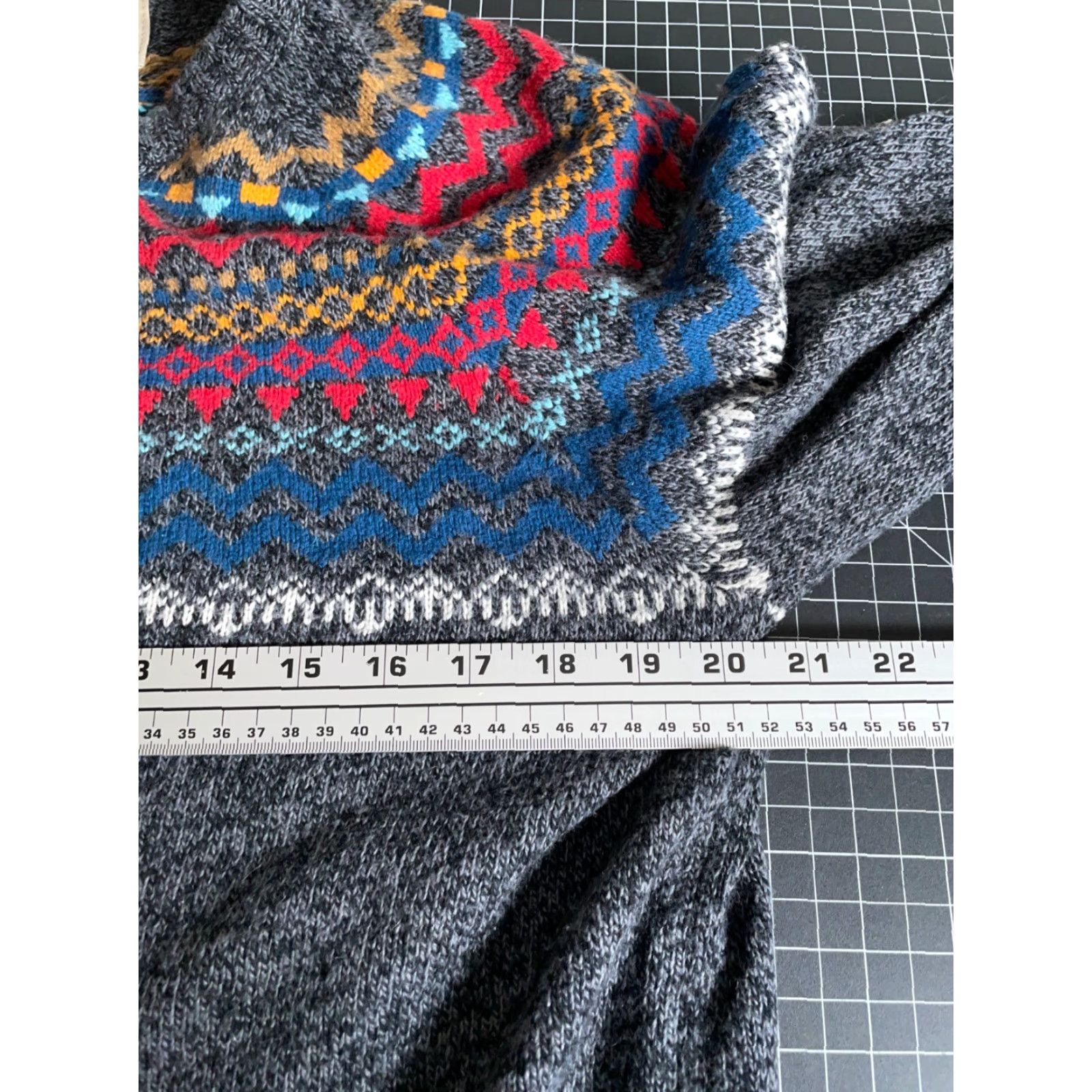 Vintage O'Hanlon Mills Fair Isle Sweater Men's M Gray Lightweight Knit Pullover Casual 90s Dad Retro Mens Size US M / EU 48-50 / 2 - 5 Thumbnail
