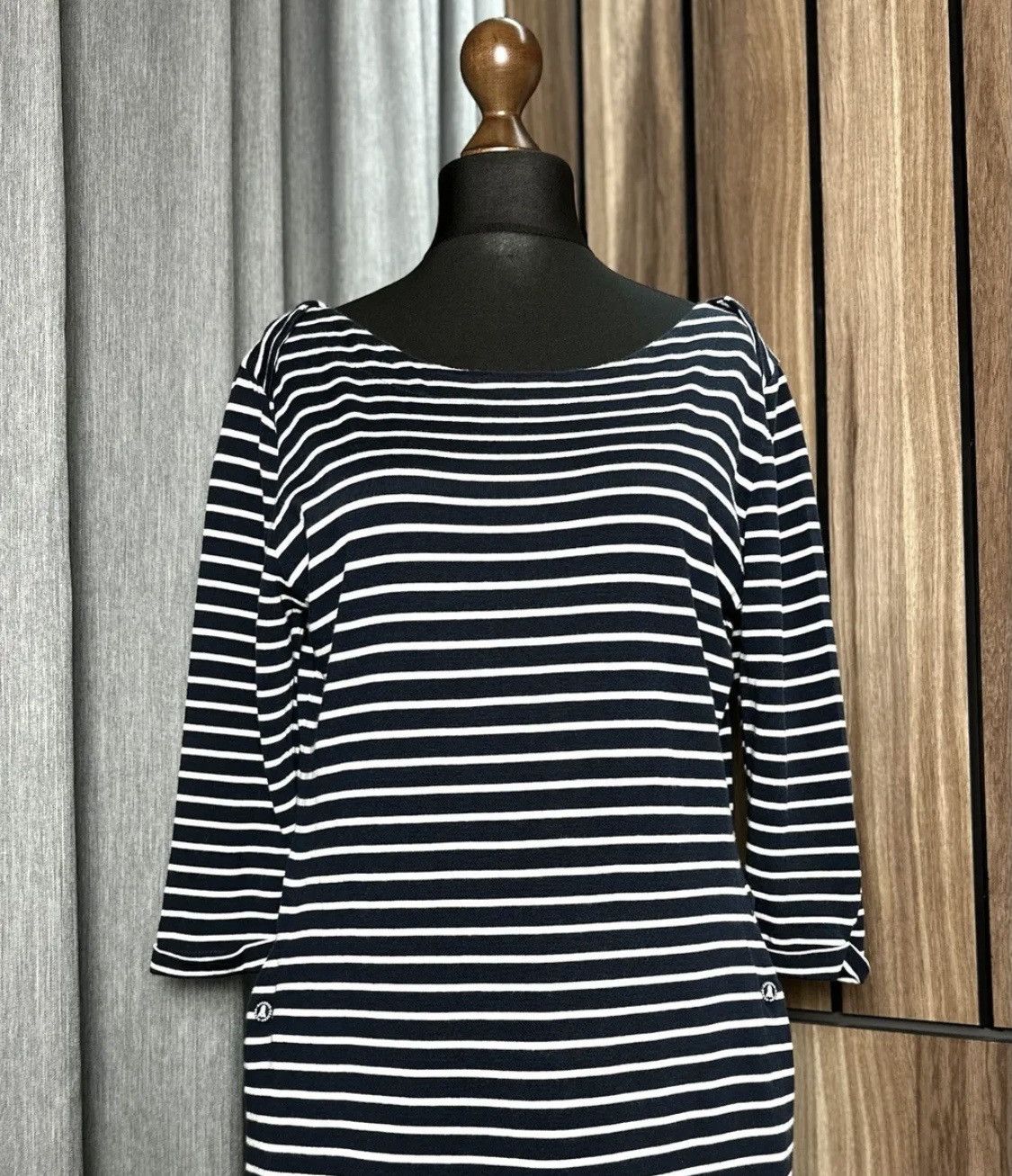 Barbour Barbour Women's Striped Dress Long Sleeve Size US 10 Size L / US 10 / IT 46 - 4 Thumbnail
