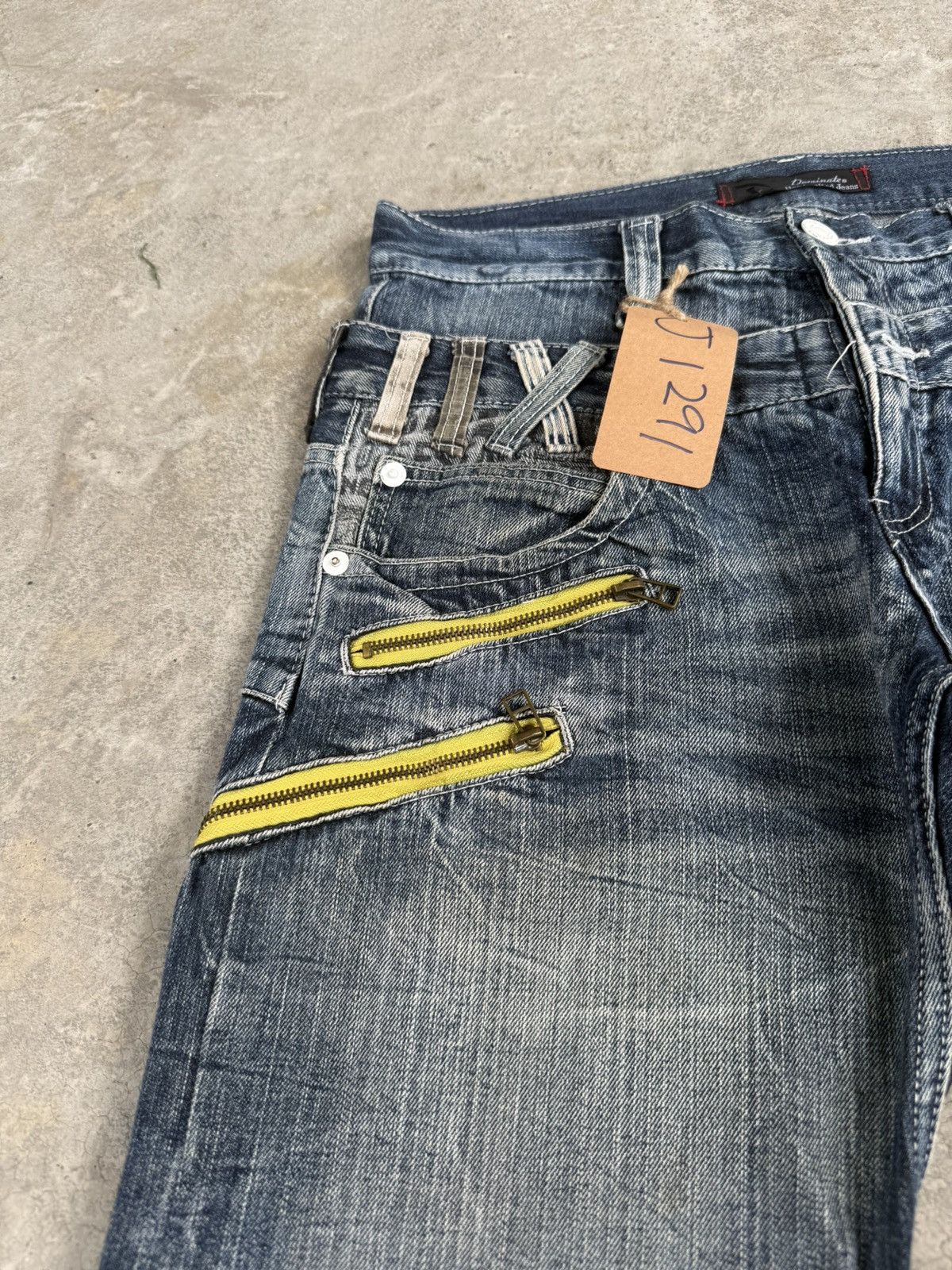 Japanese Brand Japanese Double Waist Dominate Embroidered Distressed Jeans Size US 33 - 16 Thumbnail