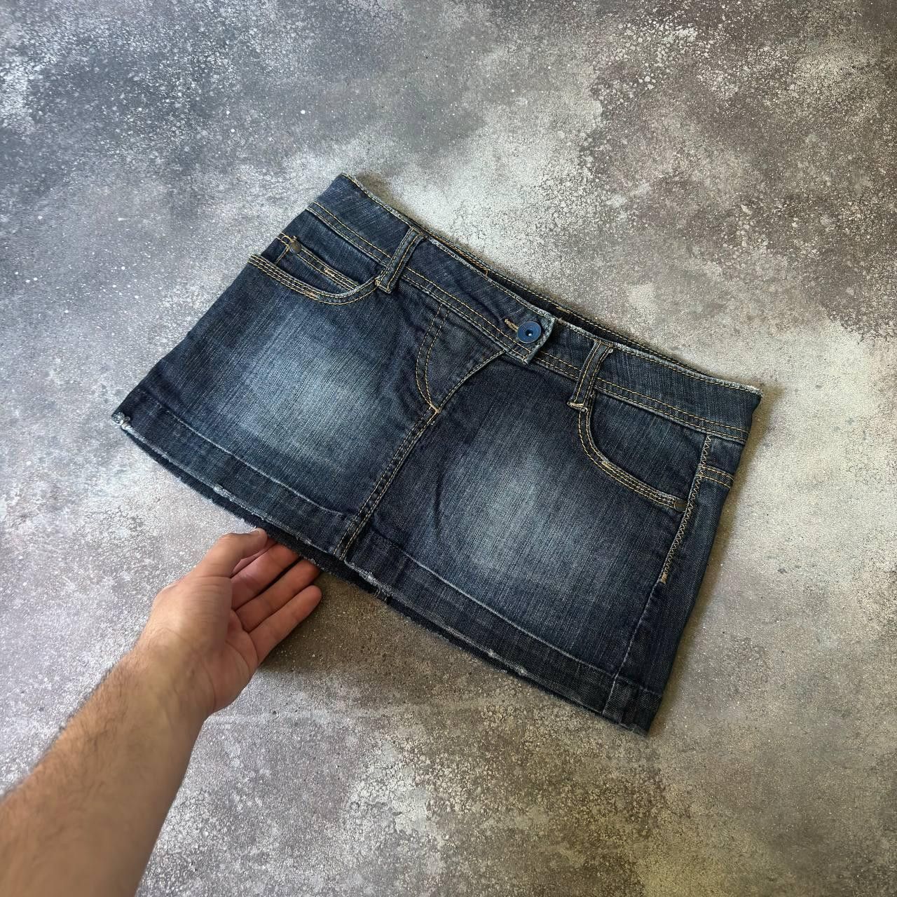 20471120 × Hysteric Glamour × Japanese Brand Y2K Super Sexy Washed Denim Asymmetric Mini Skirt Size 30" / US 8 / IT 44 - 4 Thumbnail