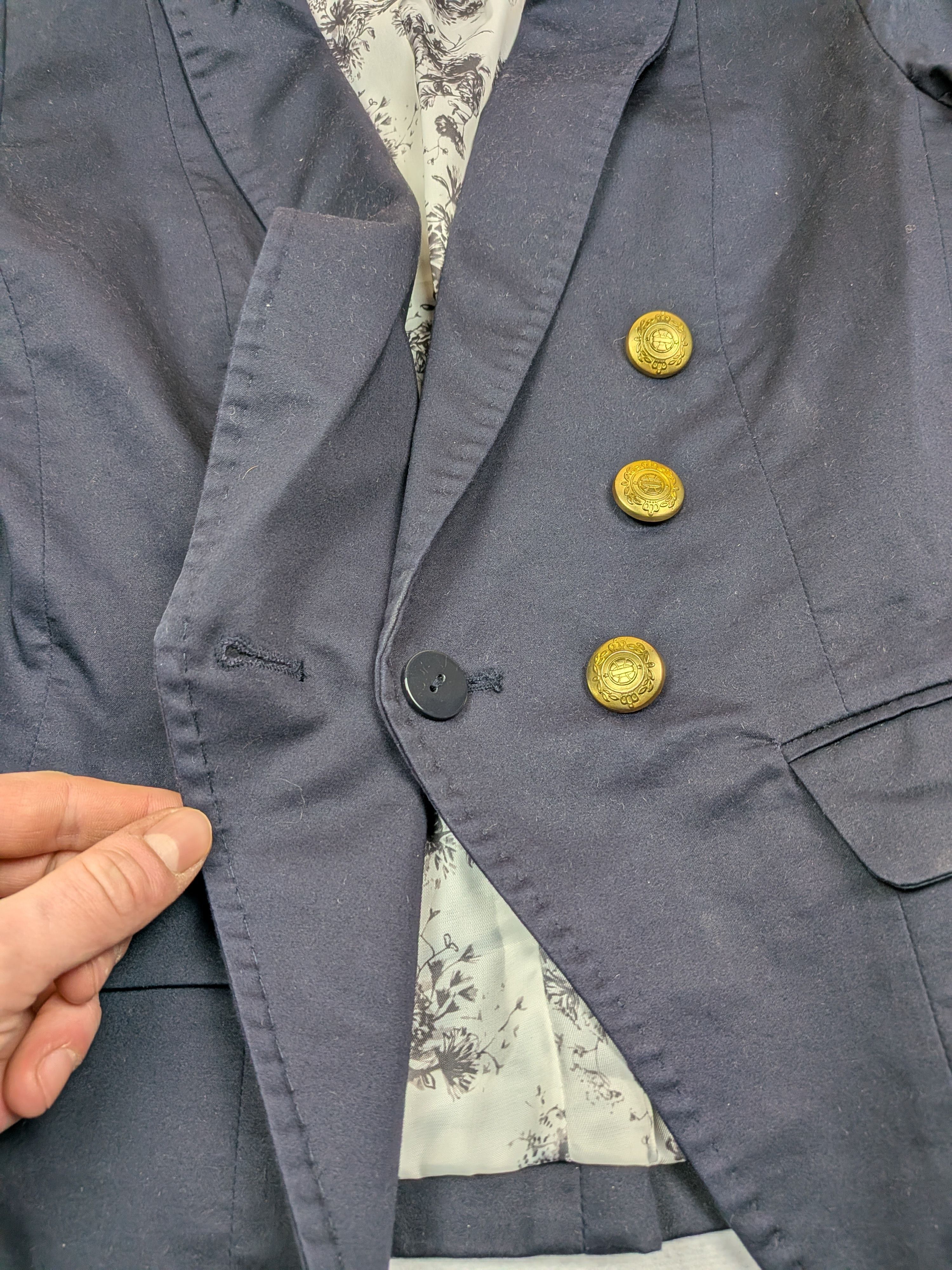 H&M H&M Navy Military Avant-garde Blazer Size 34 / XS Women Size XS / US 0-2 / IT 36-38 - 7 Thumbnail